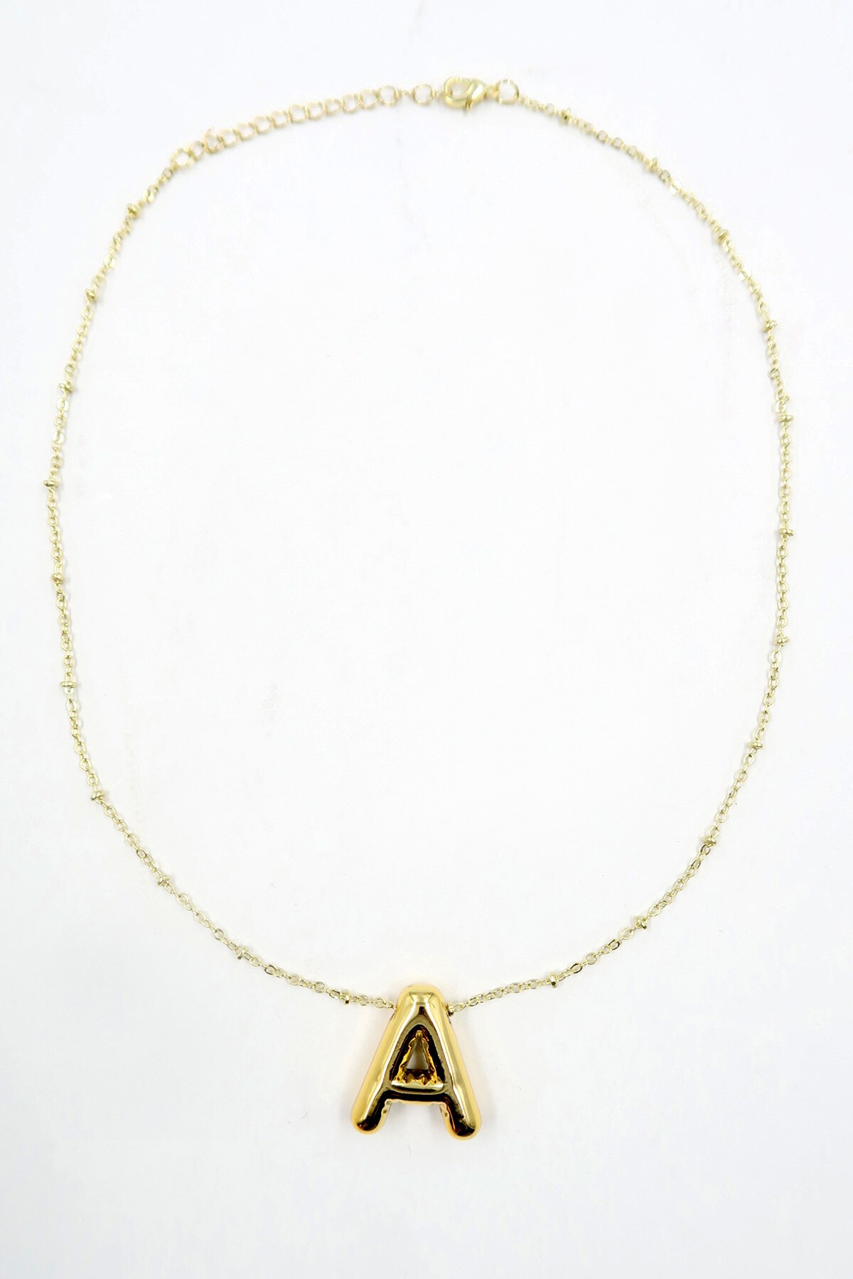 Gold 3 Boyutlu A Harf Gold Kolye