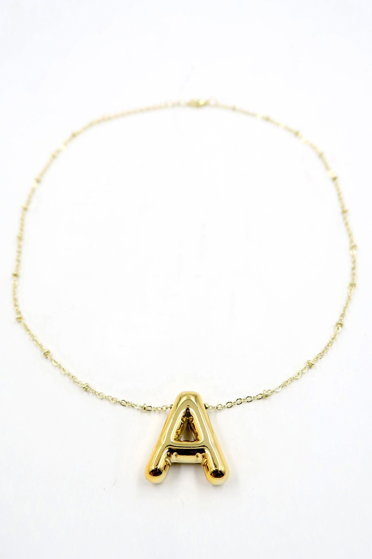 Gold 3 Boyutlu A Harf Gold Kolye