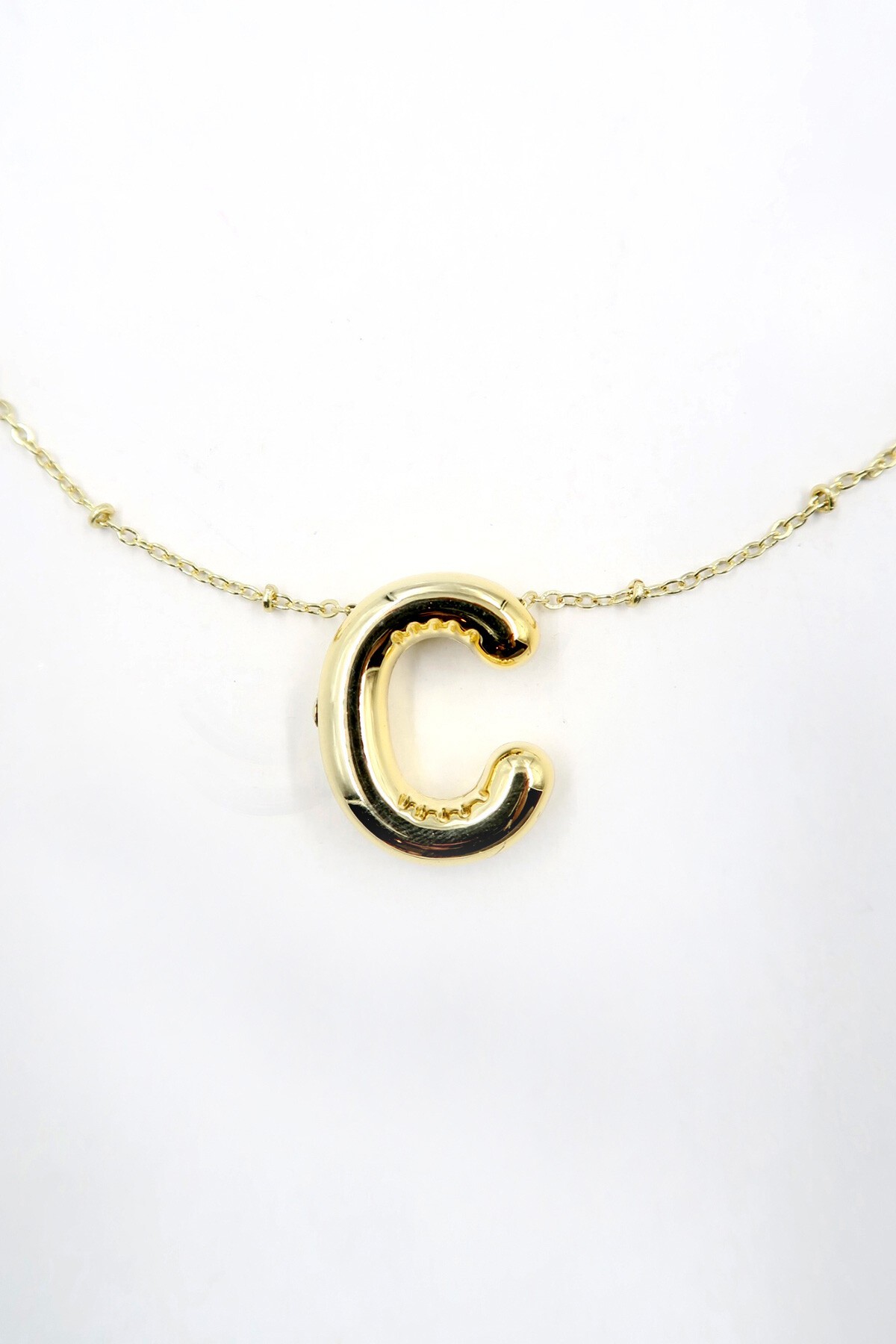 Gold 3 Boyutlu C Harfi Gold Kolye