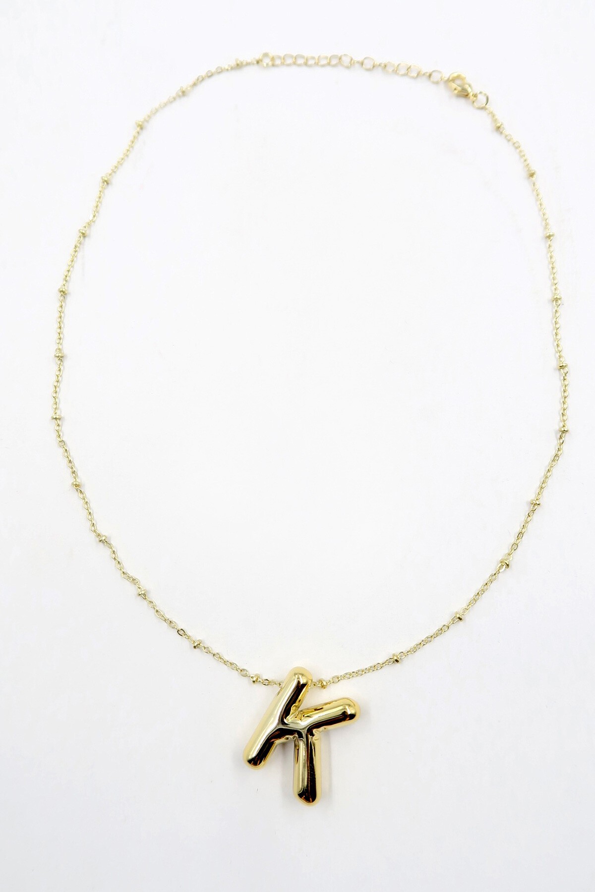 Gold 3 Boyutlu K Harfi Gold Kolye