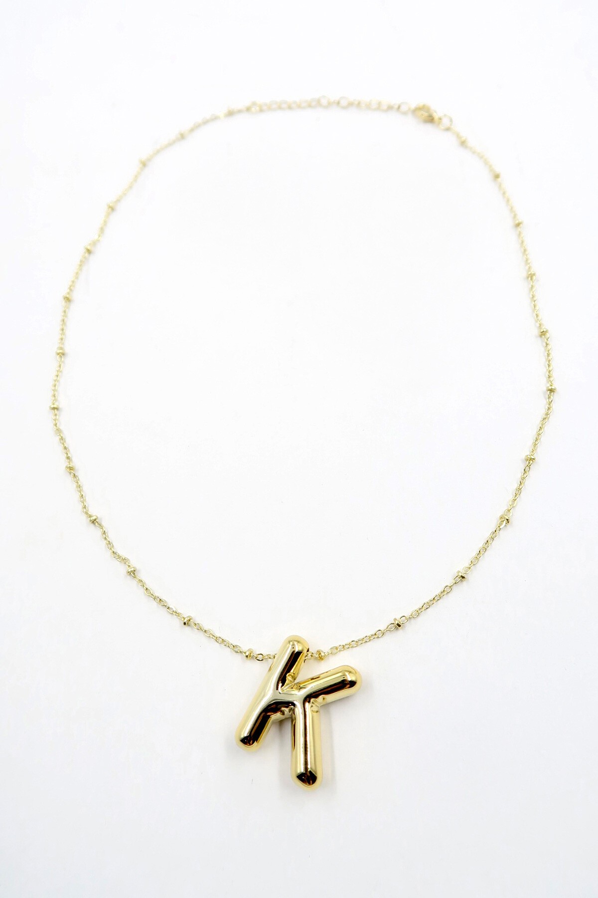 Gold 3 Boyutlu K Harfi Gold Kolye