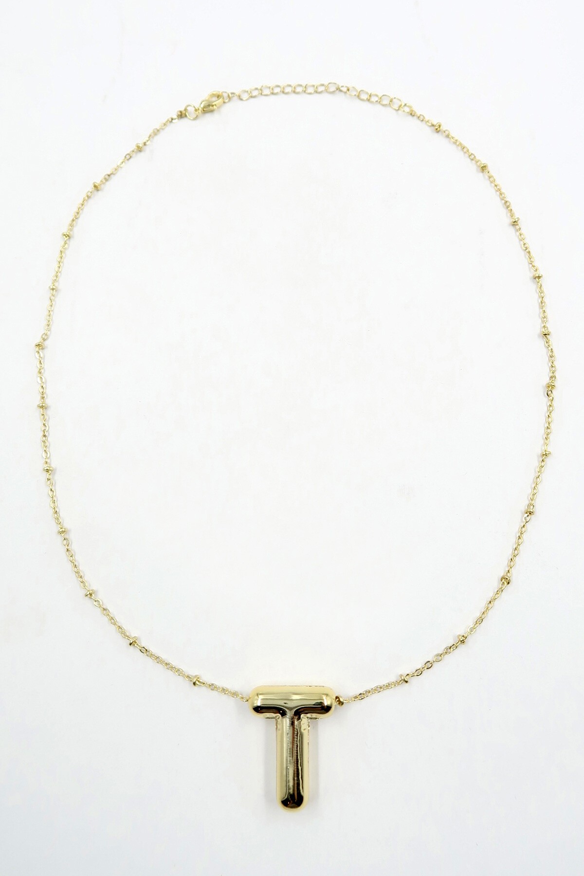 Gold 3 Boyutlu T Harfi Gold Kolye