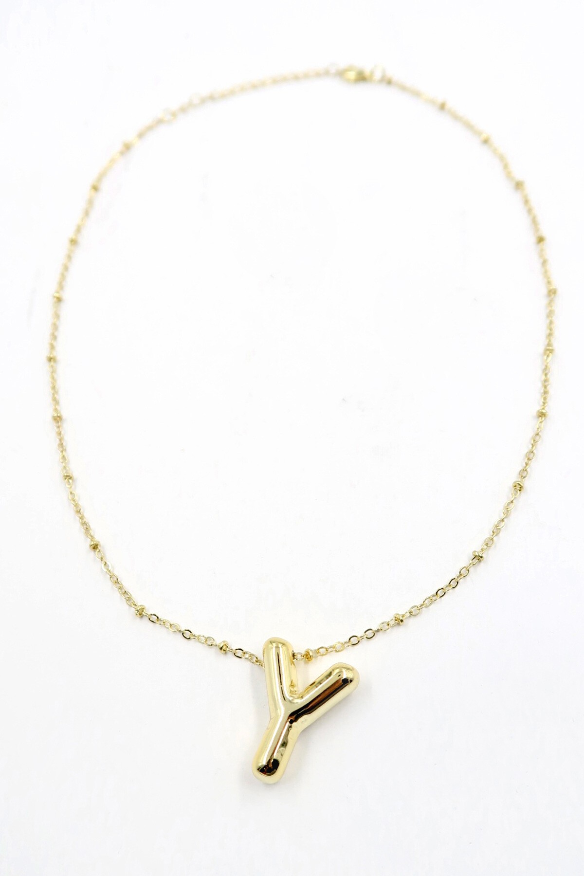 Gold 3 Boyutlu Y Harfi Gold Kolye