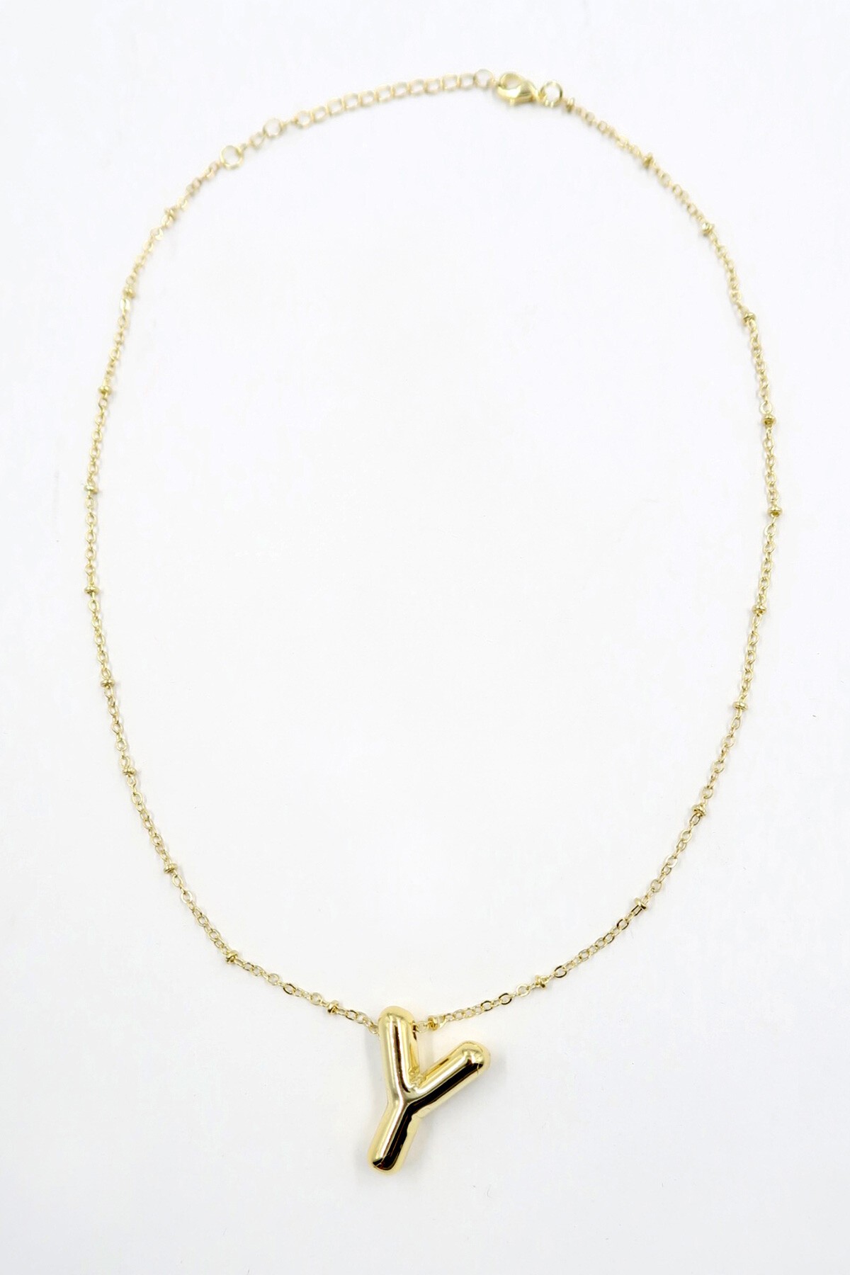 Gold 3 Boyutlu Y Harfi Gold Kolye