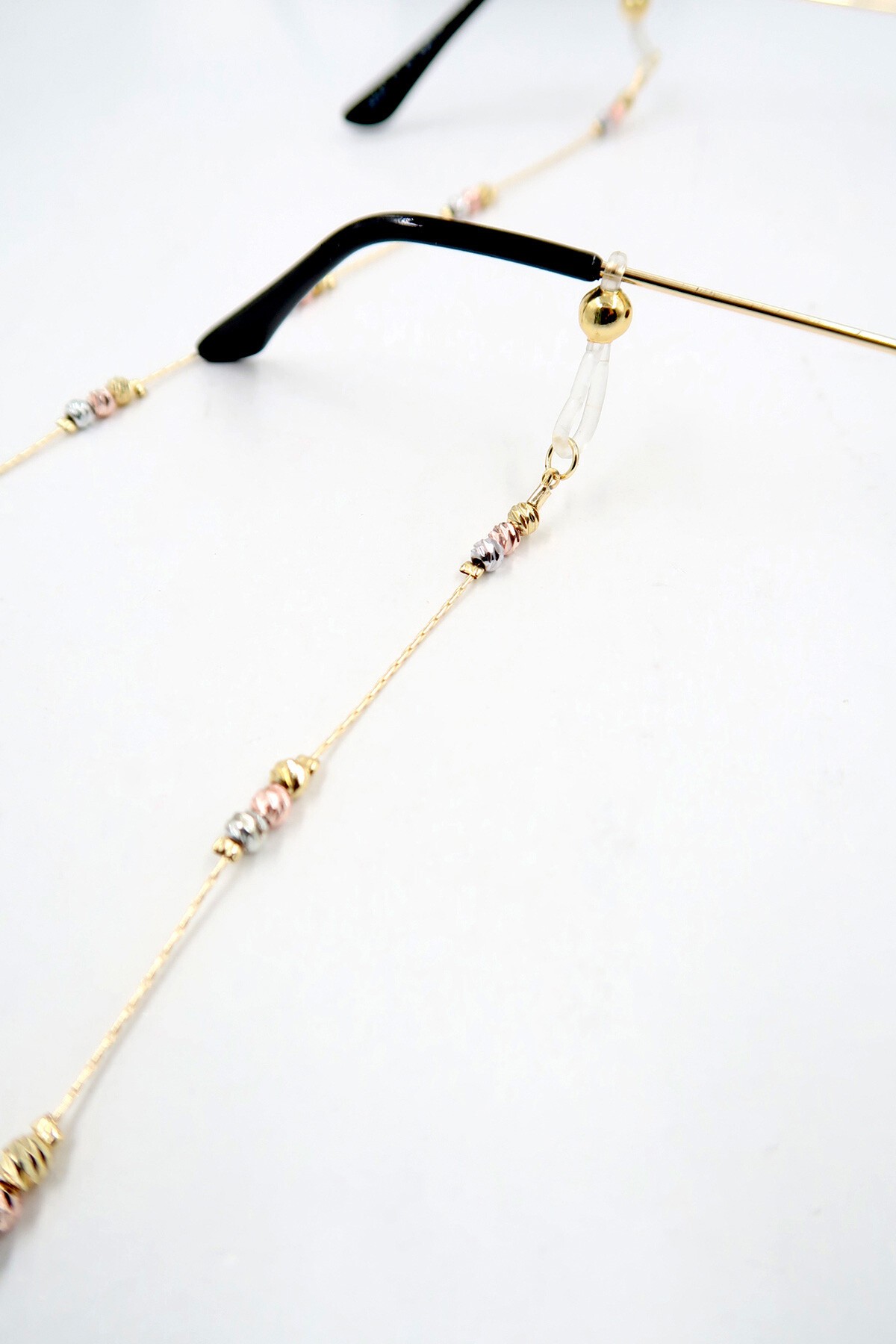 Gold Gold Biyeli Boncuklu Gözlük Zinciri