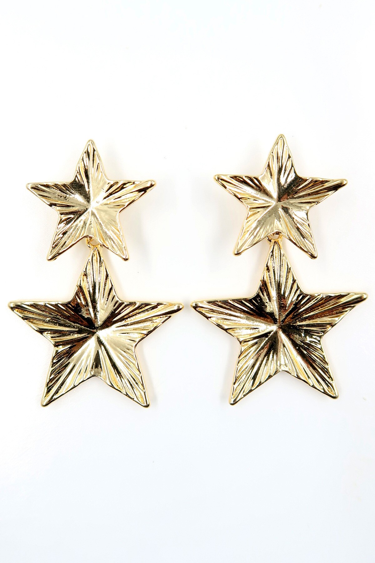 Gold Sallantılı Yıldız Tasarım Küpe