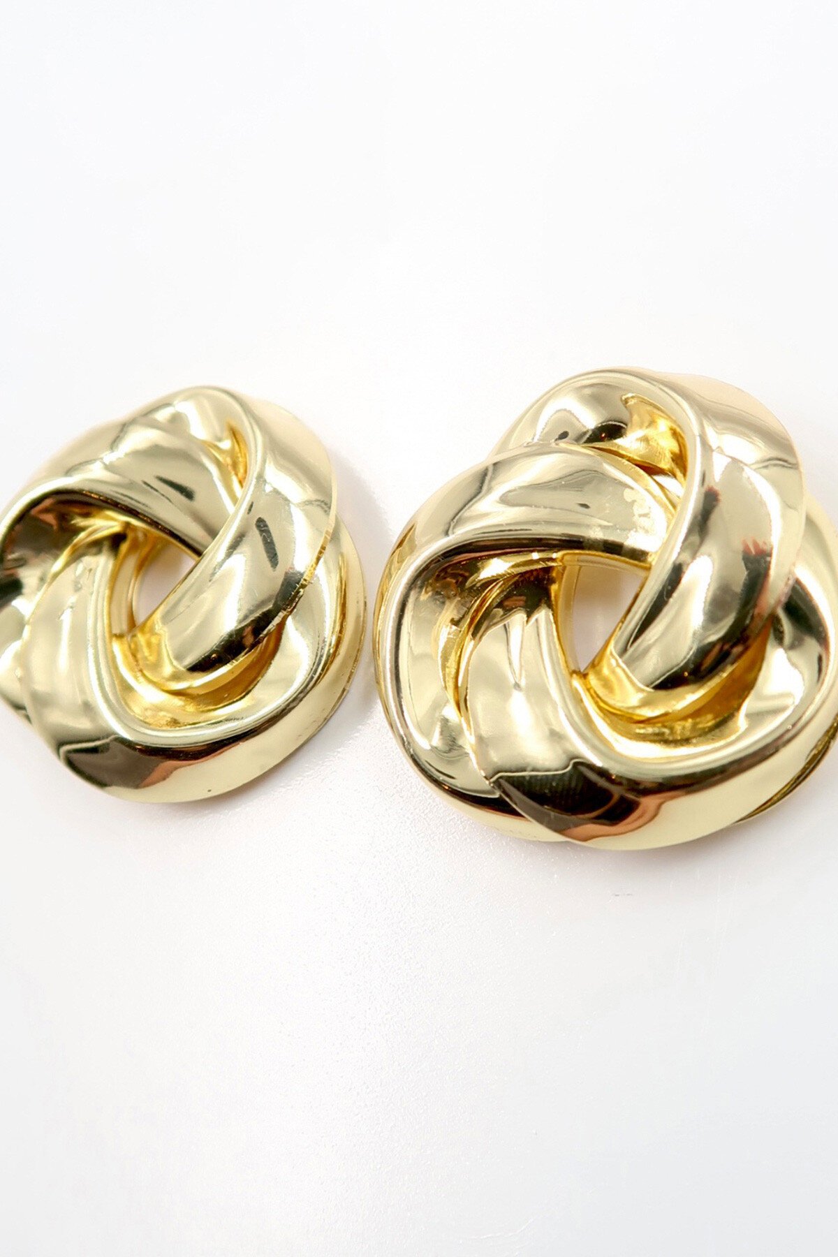 Gold Sarmal Kabartmalı Gold Küpe