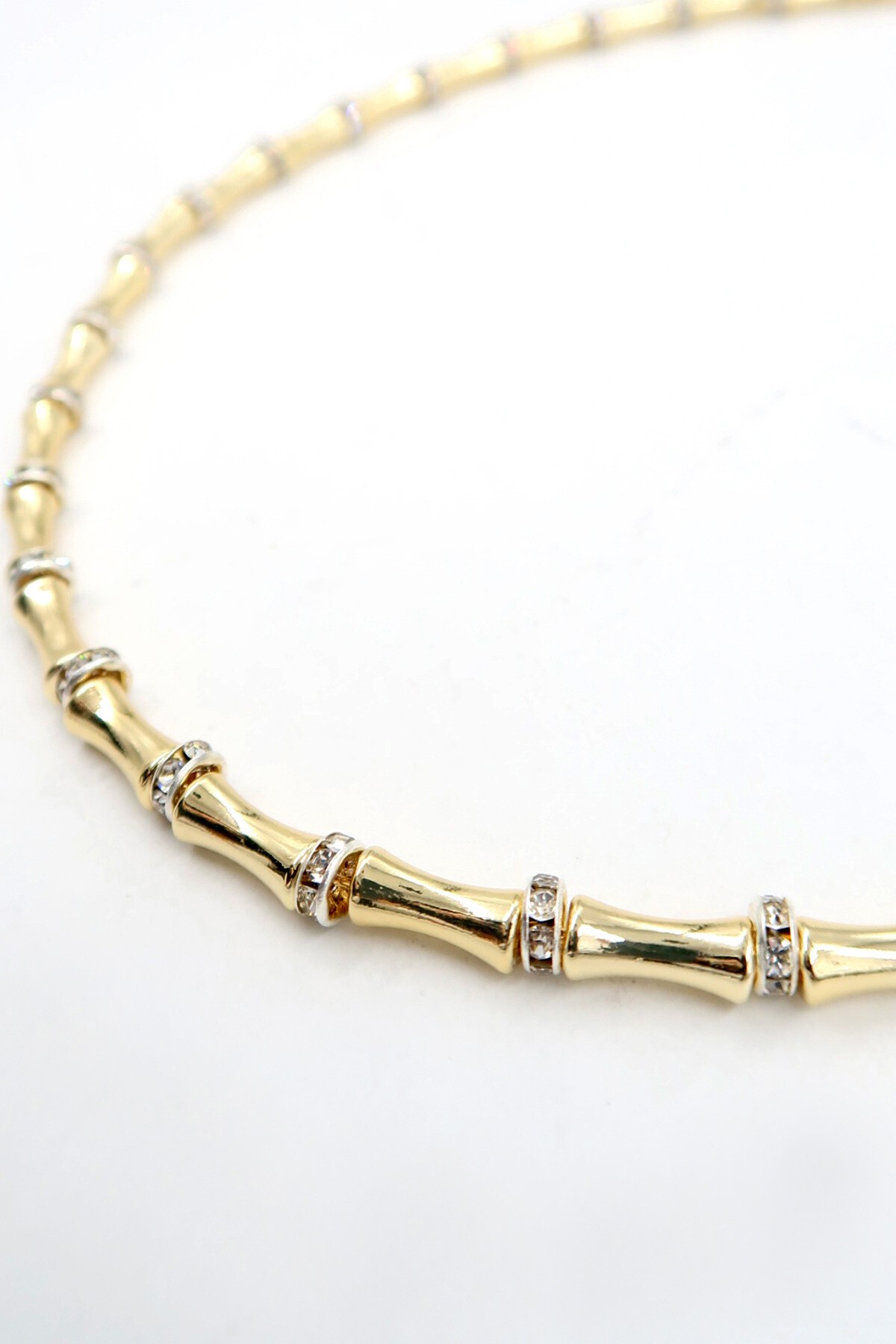 Gold Zirkon Taşlı Sıralı Zincir Kolye