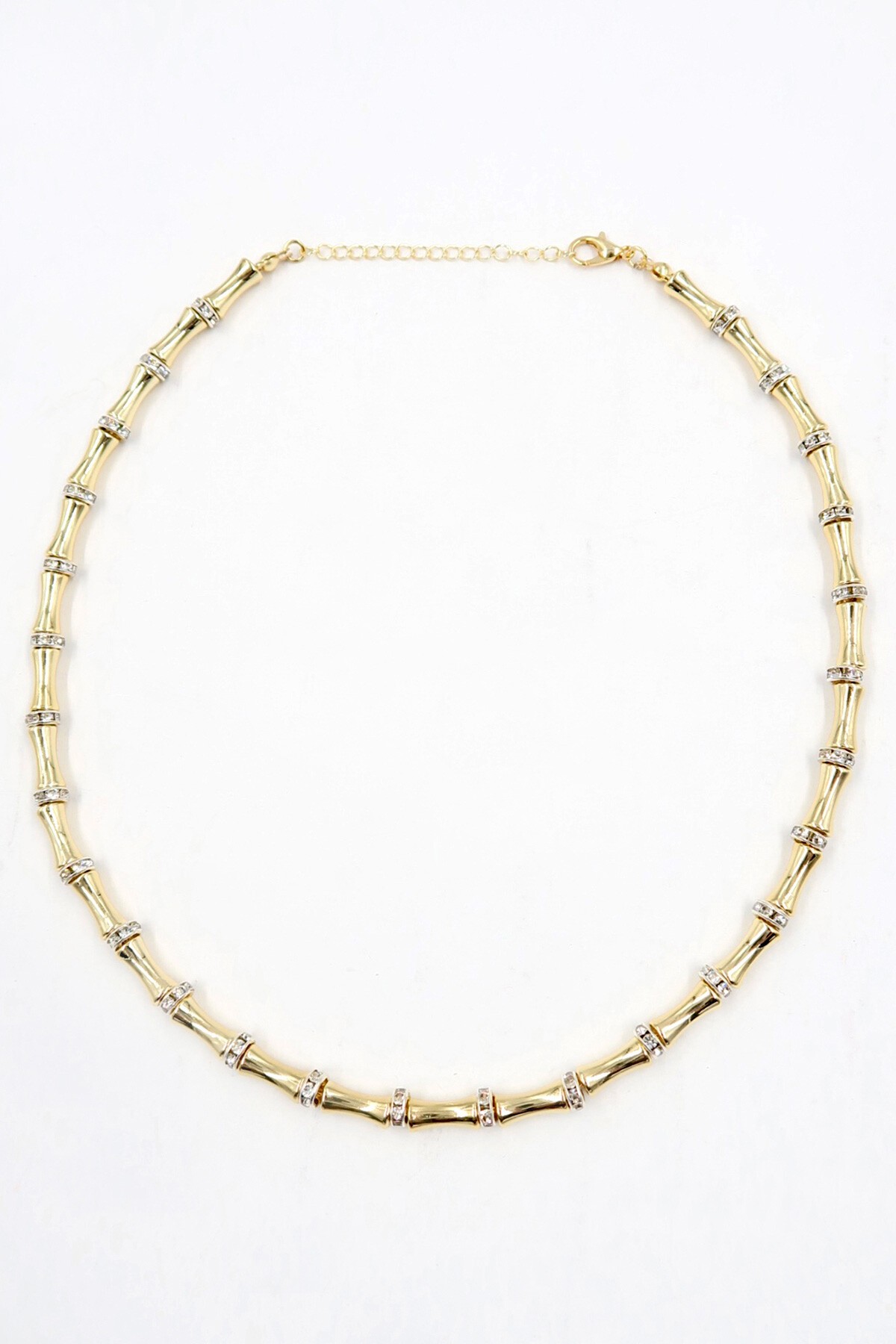 Gold Zirkon Taşlı Sıralı Zincir Kolye