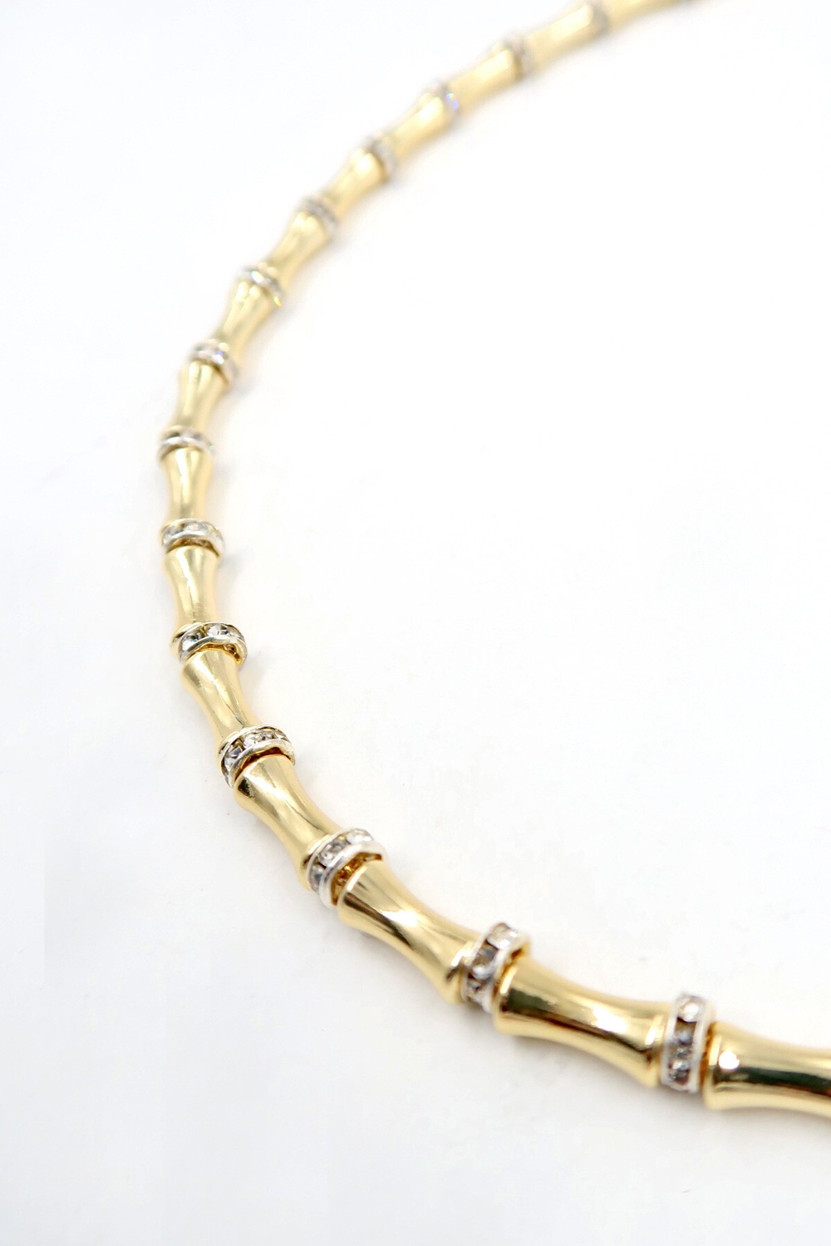 Gold Zirkon Taşlı Sıralı Zincir Kolye