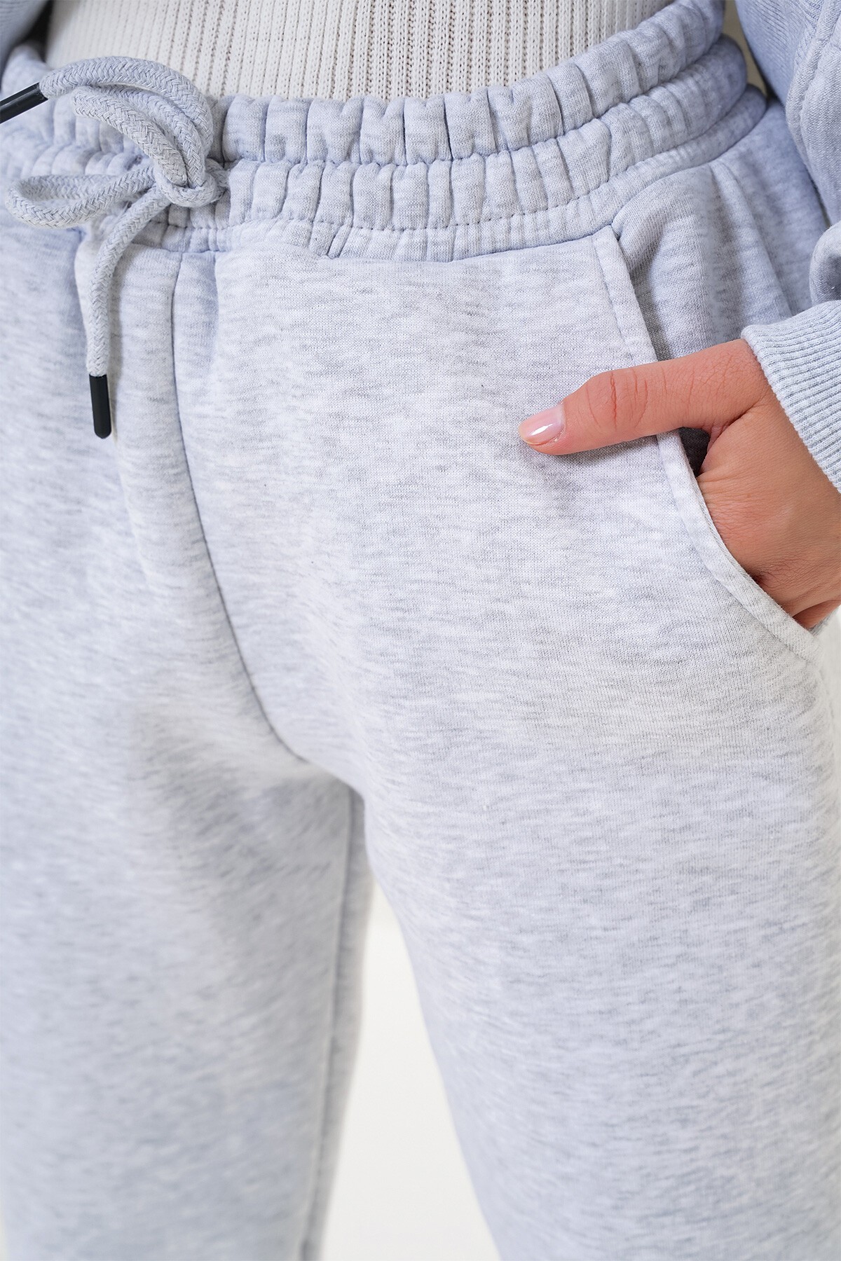 Grimelanj Bisiklet Yaka Oversize İçi Şardonlu Sweatshırt  Ve Paçası Lastikli Eşofman Takım