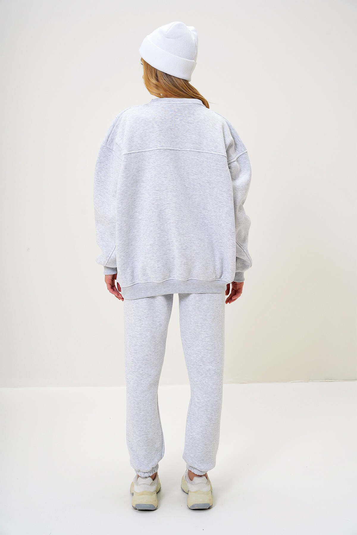 Grimelanj Bisiklet Yaka Oversize İçi Şardonlu Sweatshırt  Ve Paçası Lastikli Eşofman Takım