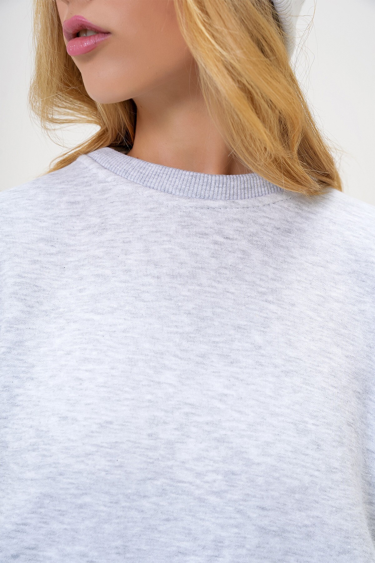 Grimelanj Bisiklet Yaka Oversize İçi Şardonlu Sweatshırt  Ve Paçası Lastikli Eşofman Takım