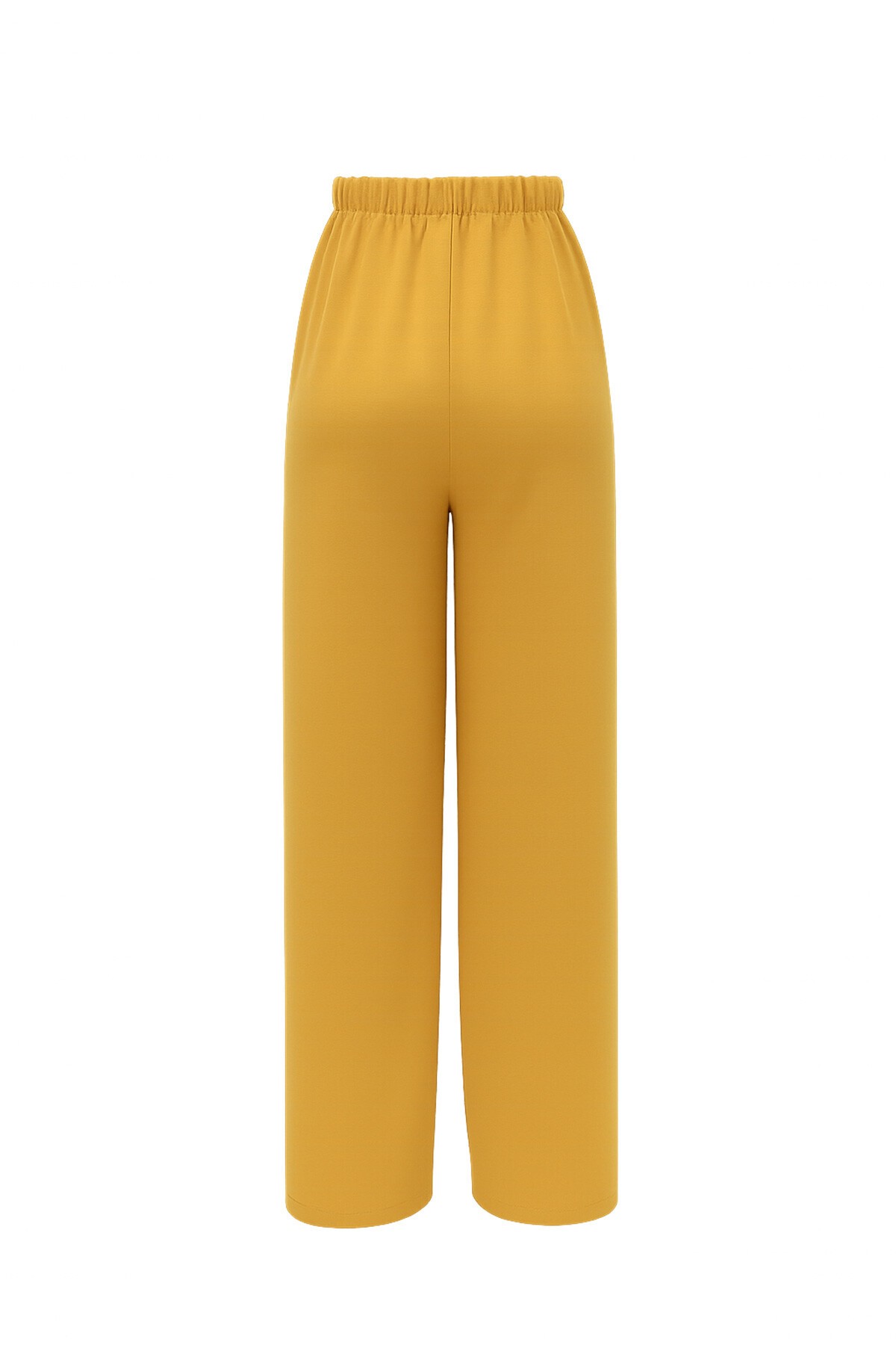 Hardal Bağcıklı Beli Lastikli Aerobin Palazzo Pantolon