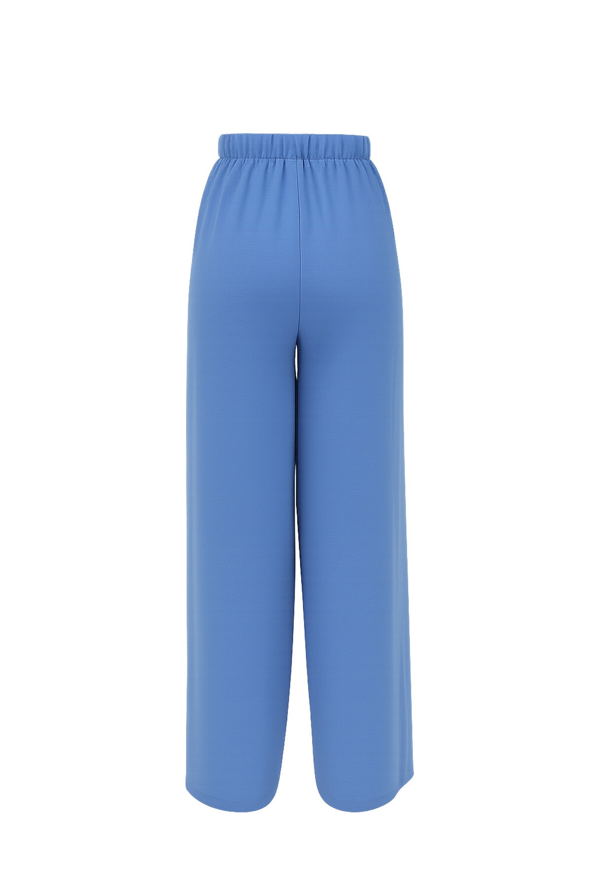 İndigo Bağcıklı Beli Lastikli Aerobin Palazzo Pantolon