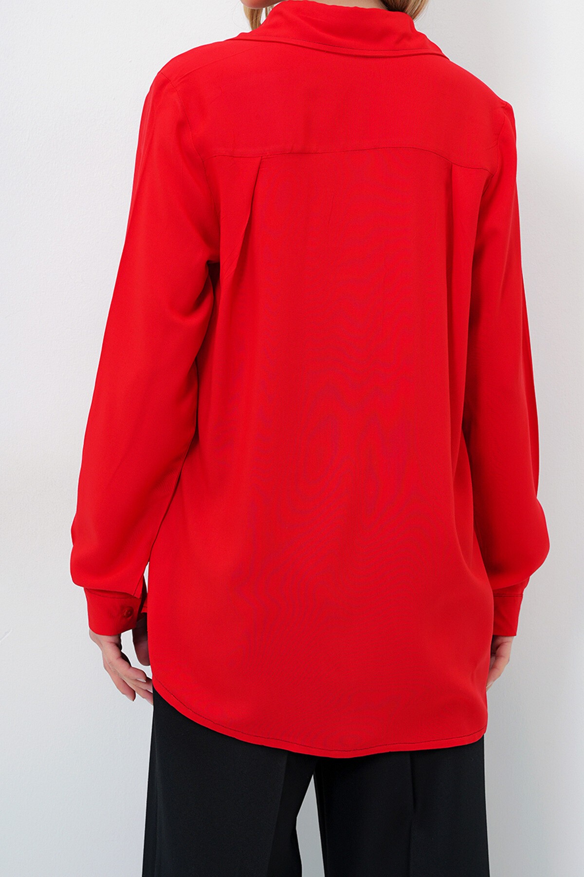 Kırmızı Basic Viscon Dokuma Gömlek