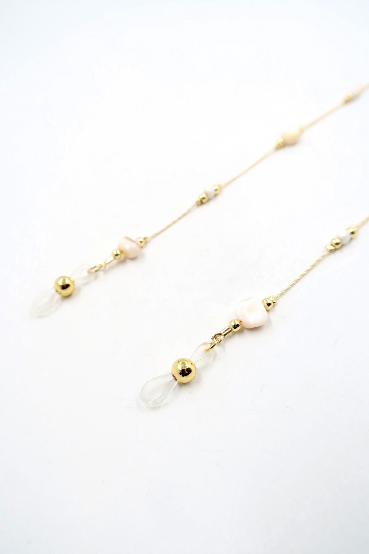 Krem Gold Biyeli Boncuklu Gözlük Zinciri