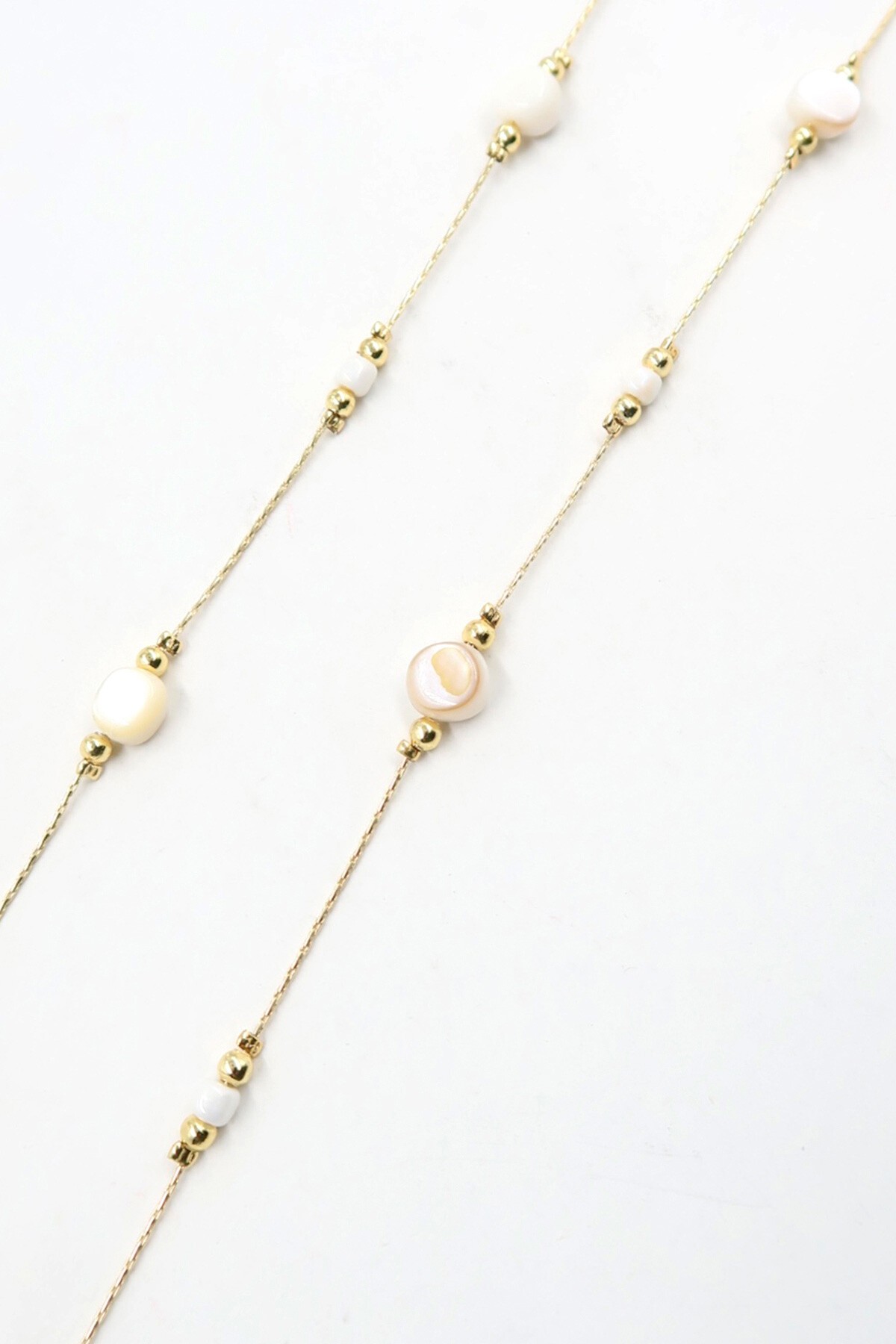 Krem Gold Biyeli Boncuklu Gözlük Zinciri