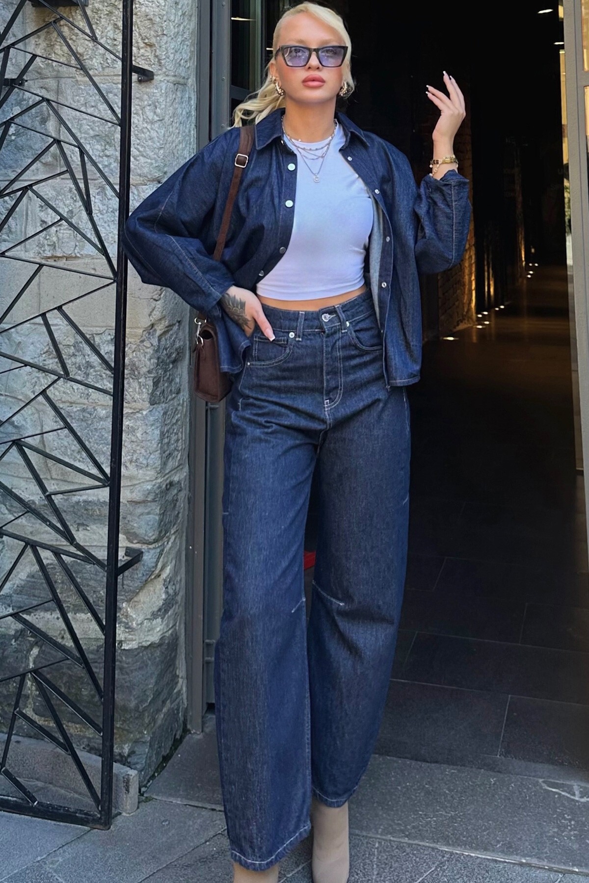 Lacivert 5 Cepli Baggy Jean