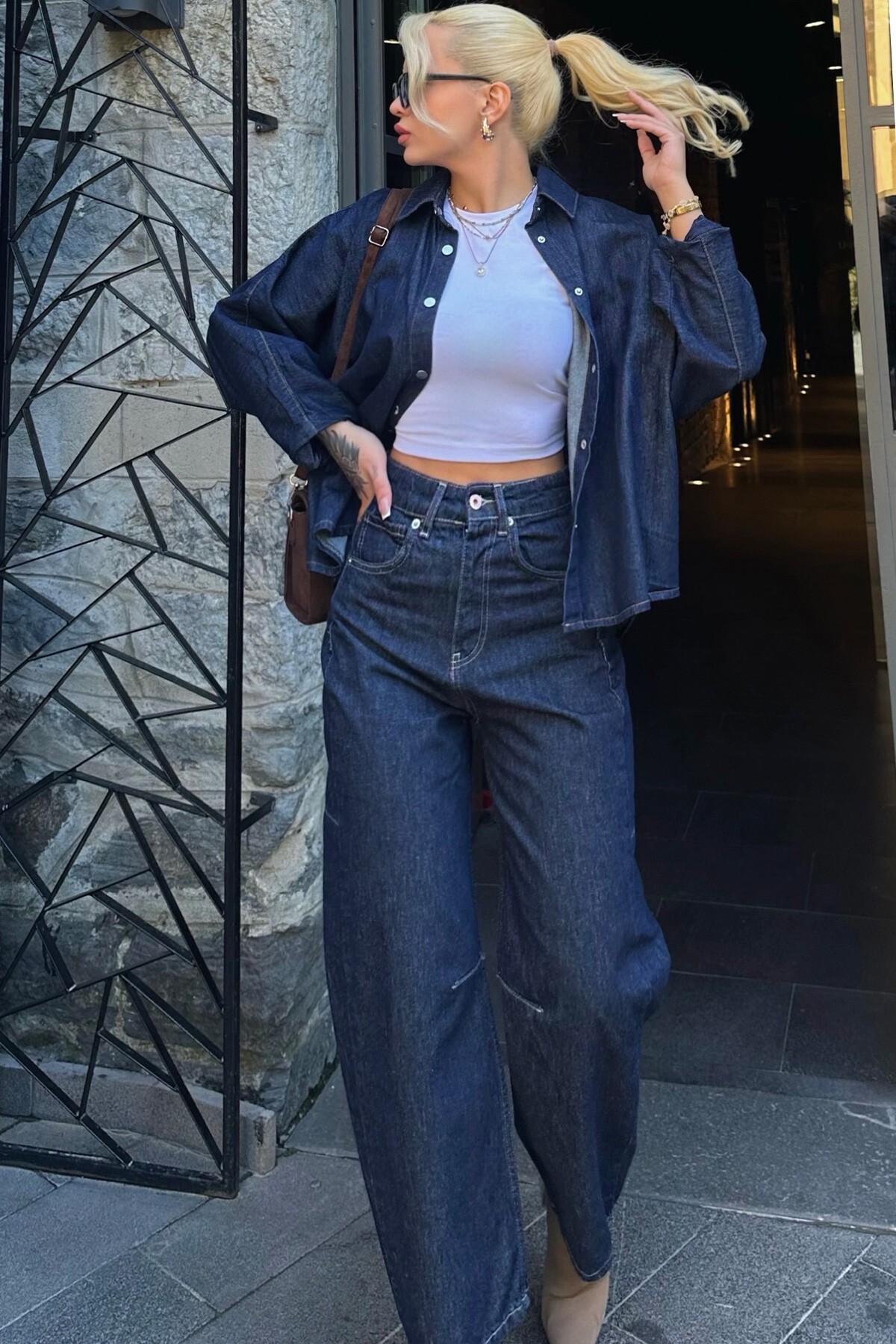 Lacivert 5 Cepli Baggy Jean