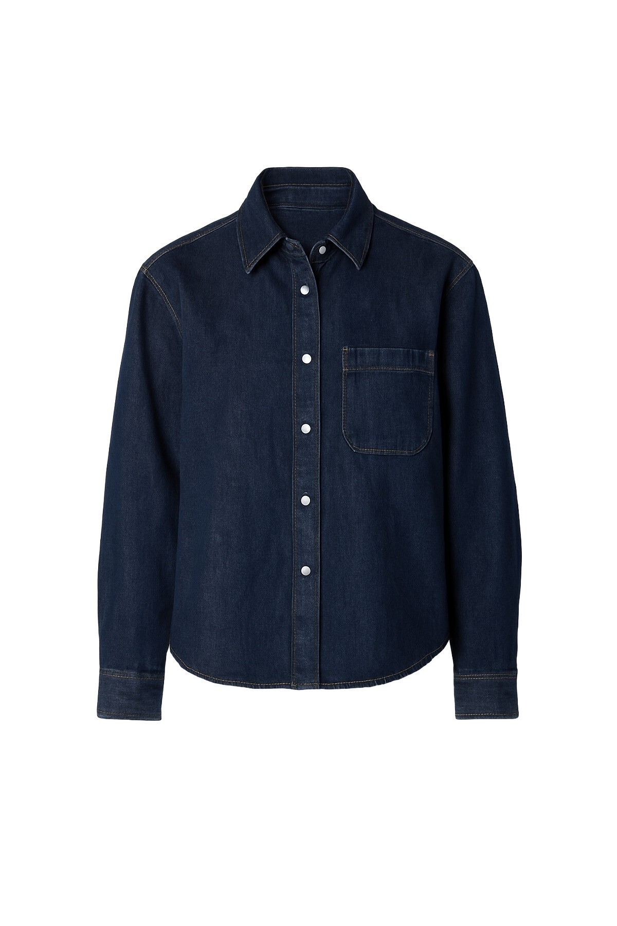 Lacivert Yarasa Kollu Patlı Oversize Gömlek Ceket