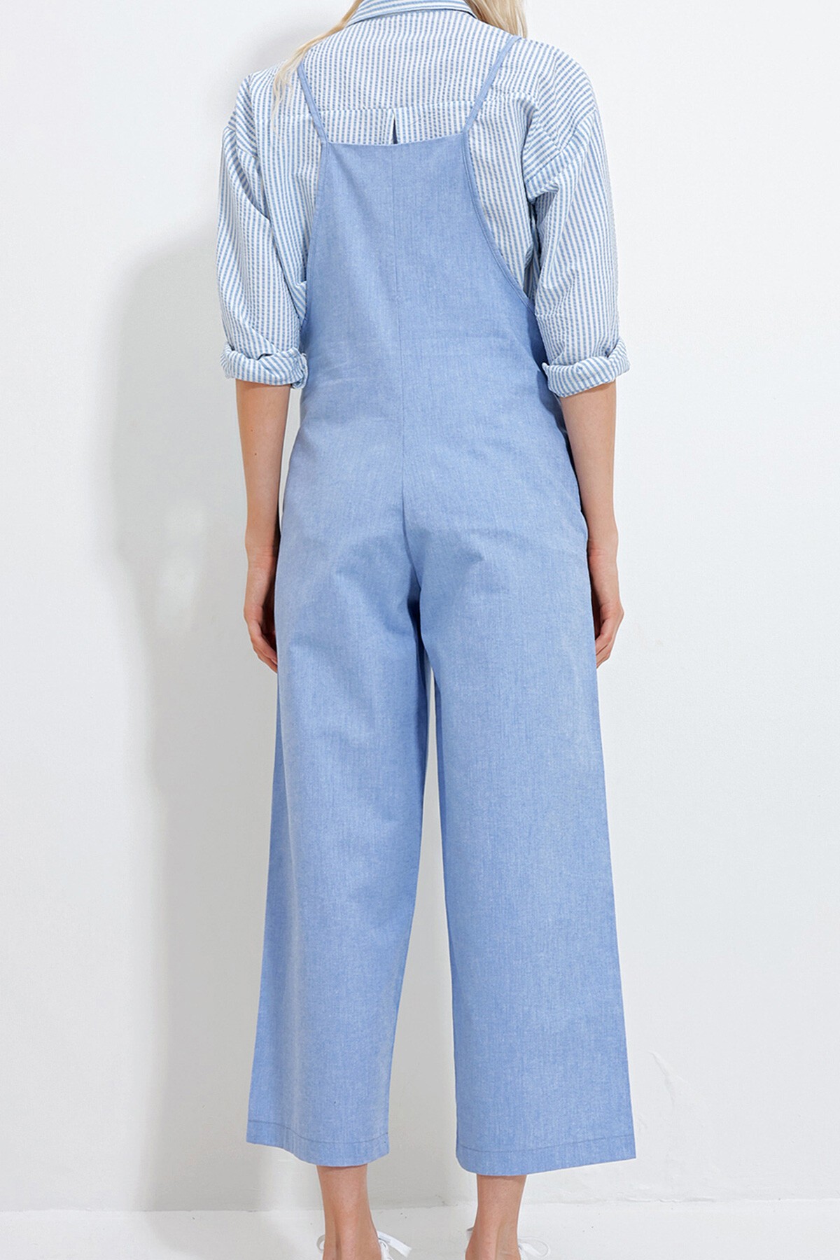 Mavi Askılı Salopet Tulum