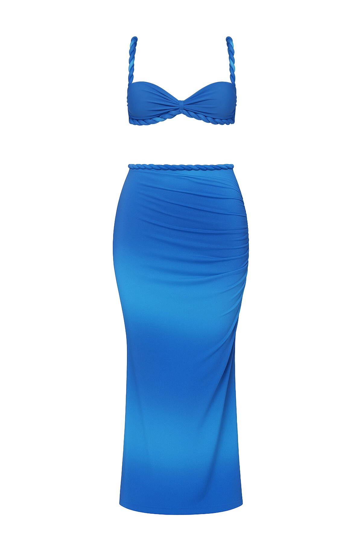 Mavi Burgu Etek Ve Büstiyer Takım