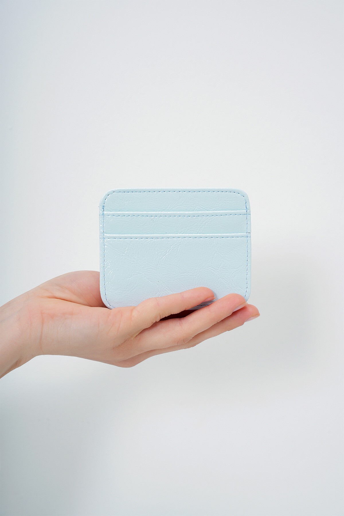 Mavi Suni Deri Mini Kartlık