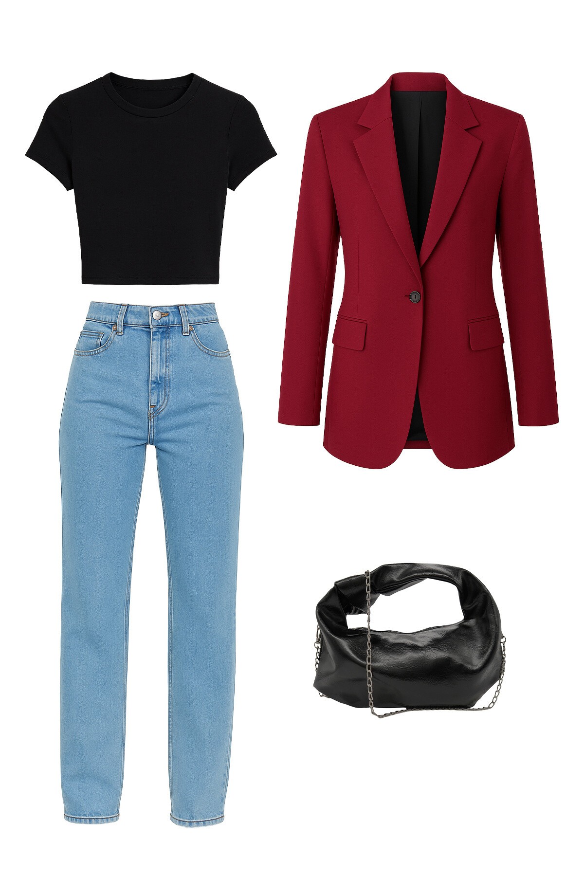 Mix Ceket T-Shirt Çanta Ve Jean - Feel The Vibe V00030