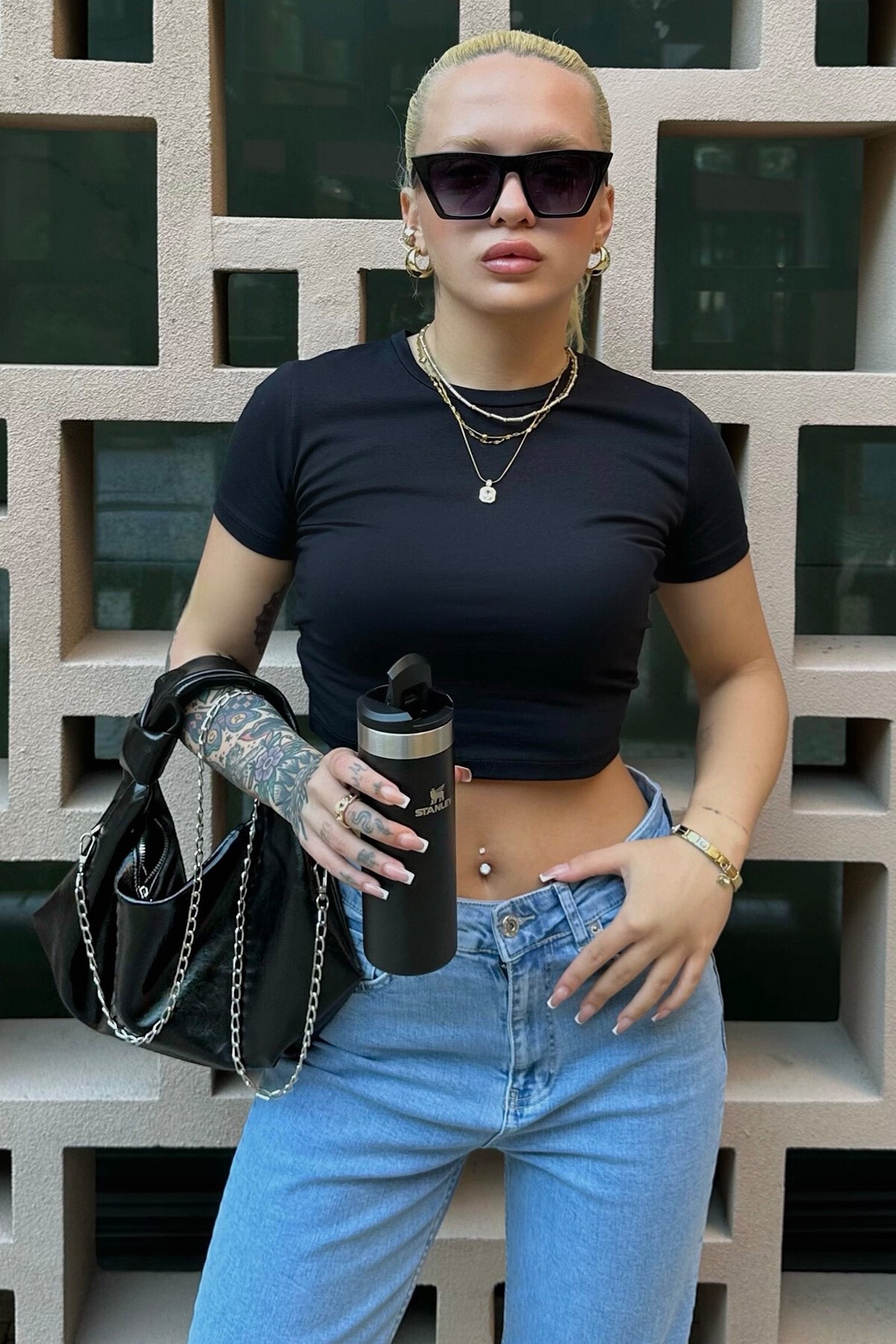 Mix Ceket T-Shirt Çanta Ve Jean - Feel The Vibe V00030