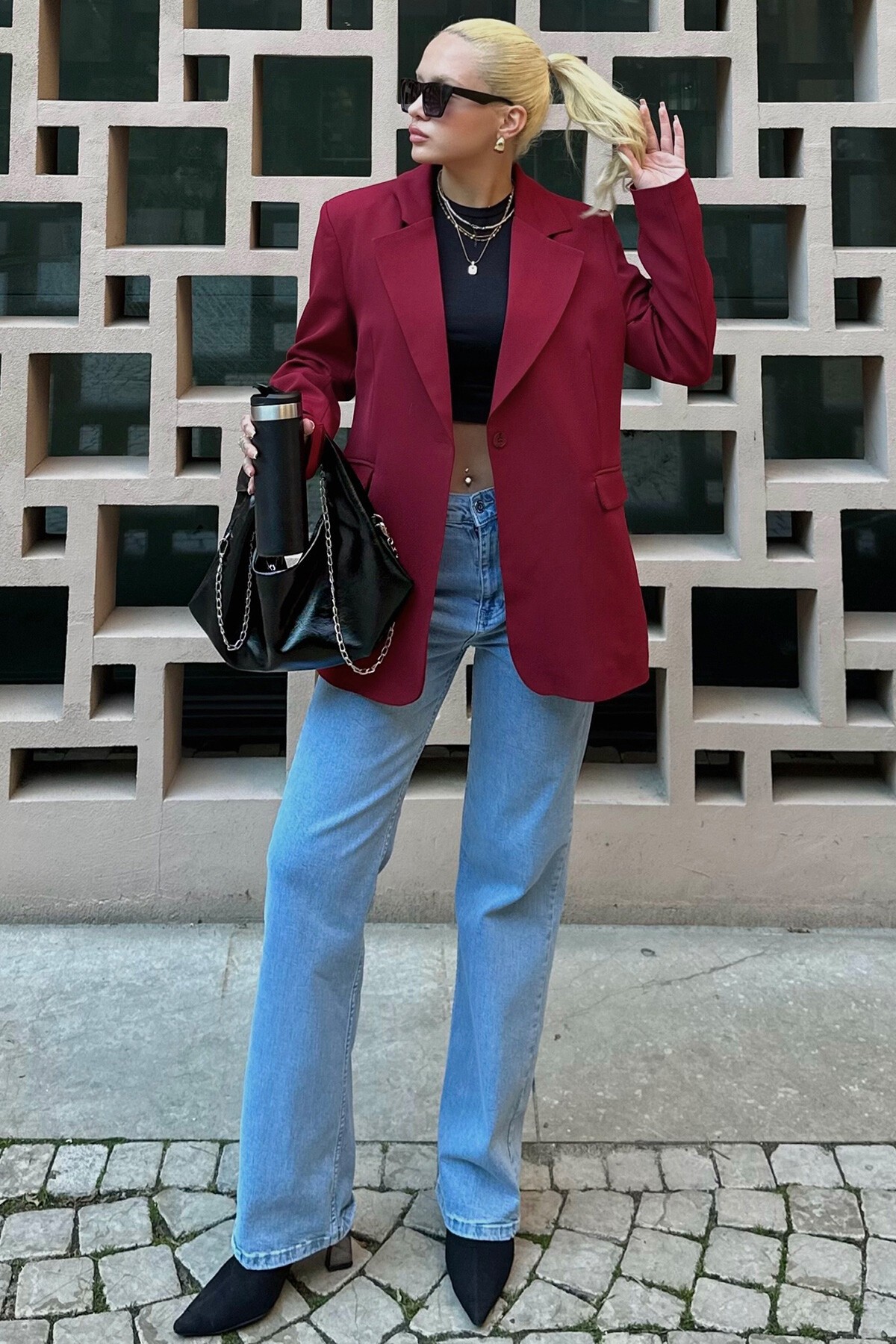 Mix Ceket T-Shirt Çanta Ve Jean - Feel The Vibe V00030