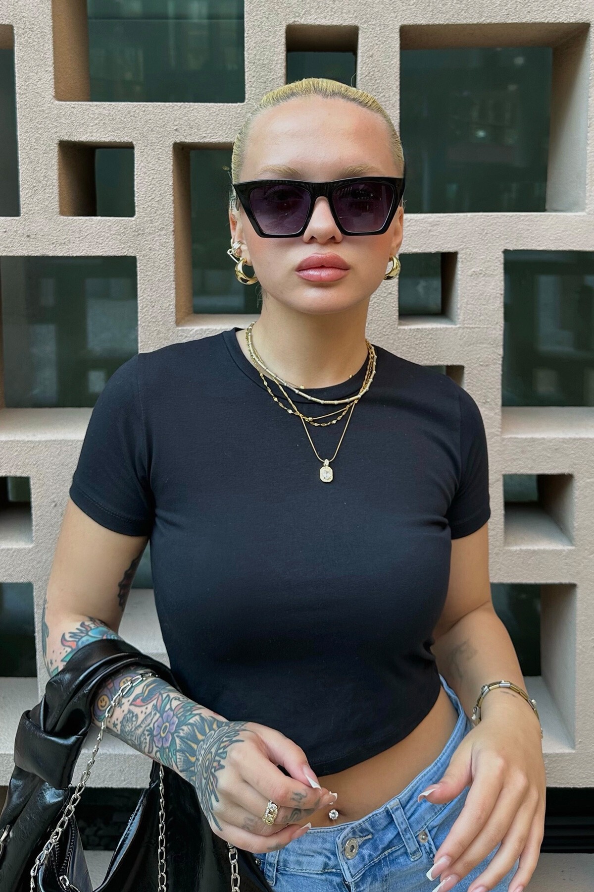 Mix Ceket T-Shirt Çanta Ve Jean - Feel The Vibe V00030