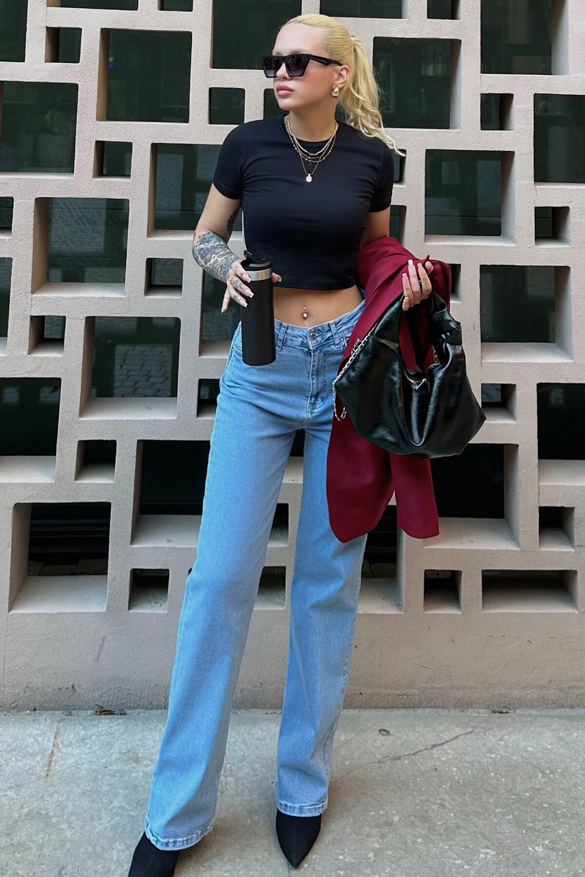 Mix Ceket T-Shirt Çanta Ve Jean - Feel The Vibe V00030