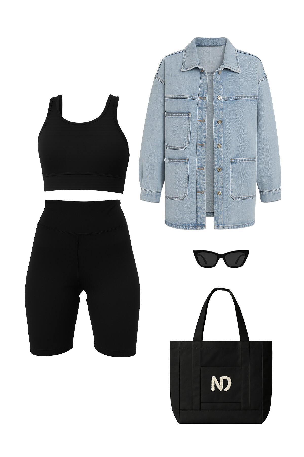 Mix Ceket Tayt Gözlük Çanta Ve Bluz - Stay Fit V00027