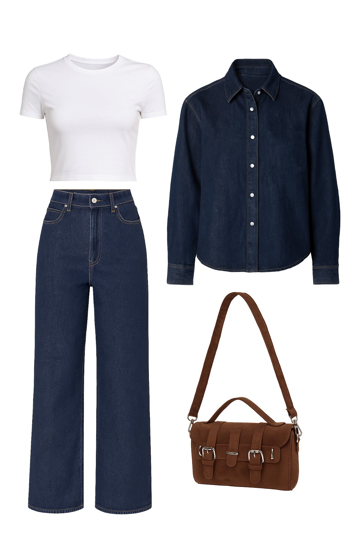 Mix Gömlek Bluz Ve Çanta - Denim Verse V00011