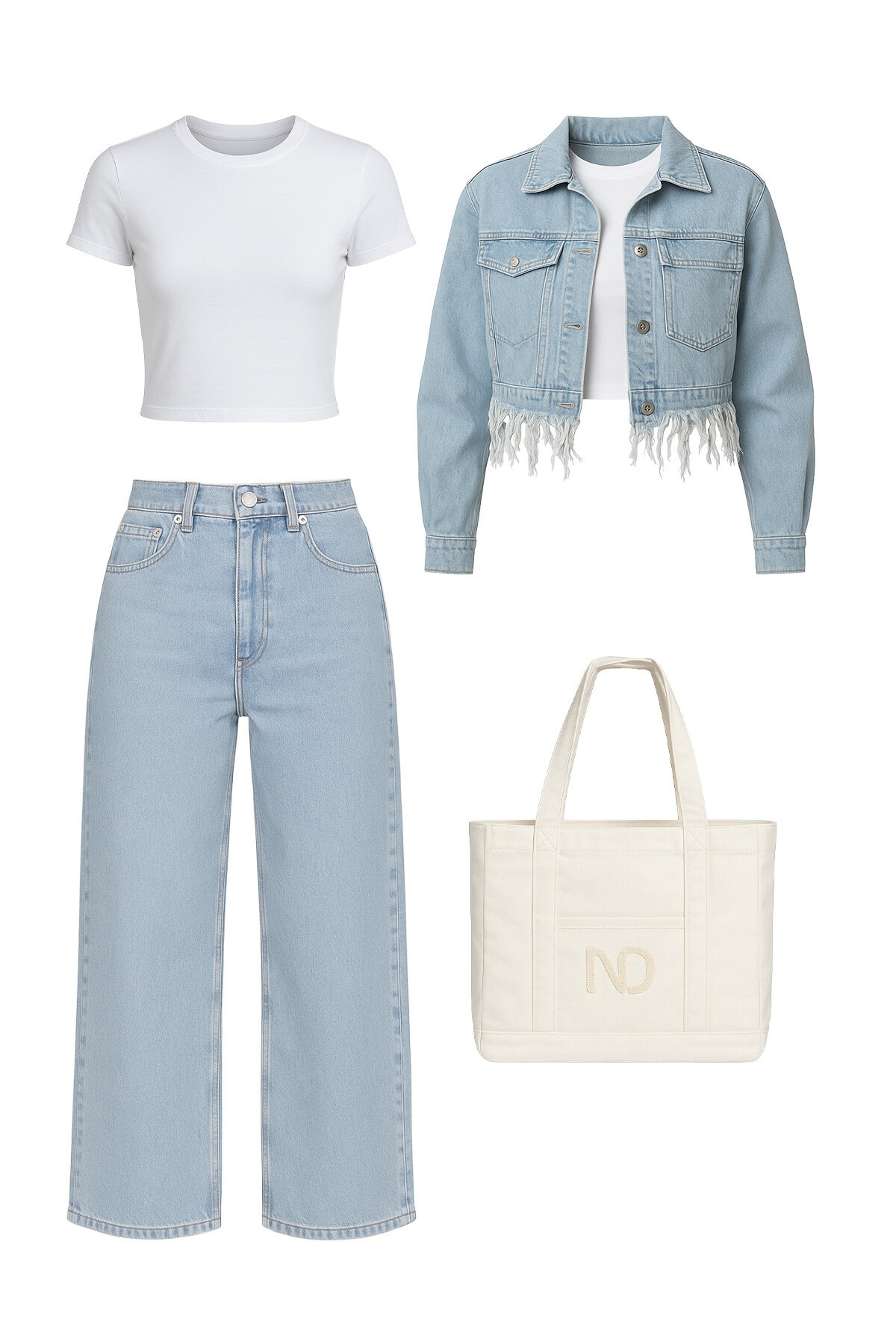 Mix Jean Çanta Ve Gözlük - Denim Verse V00044