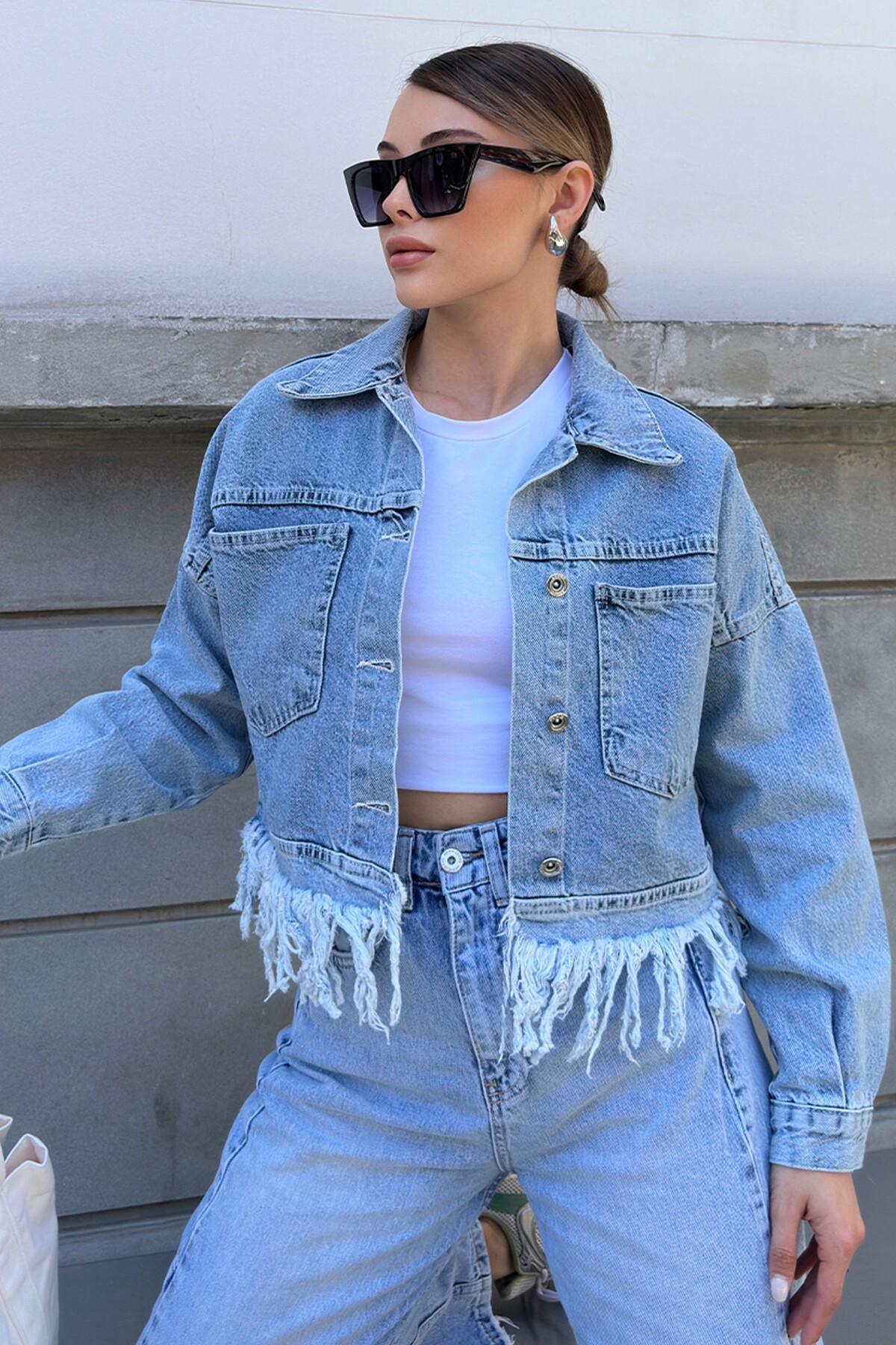 Mix Jean Çanta Ve Gözlük - Denim Verse V00044