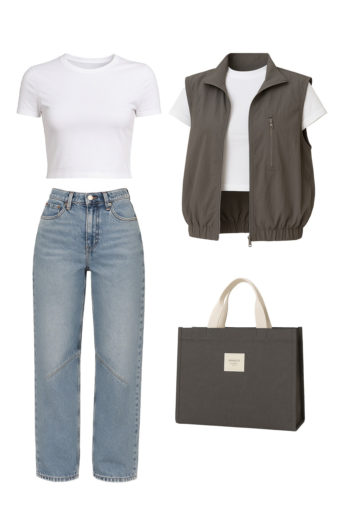 Mix Yelek Pantolon Bluz Çanta - Feel The Vibe V00001