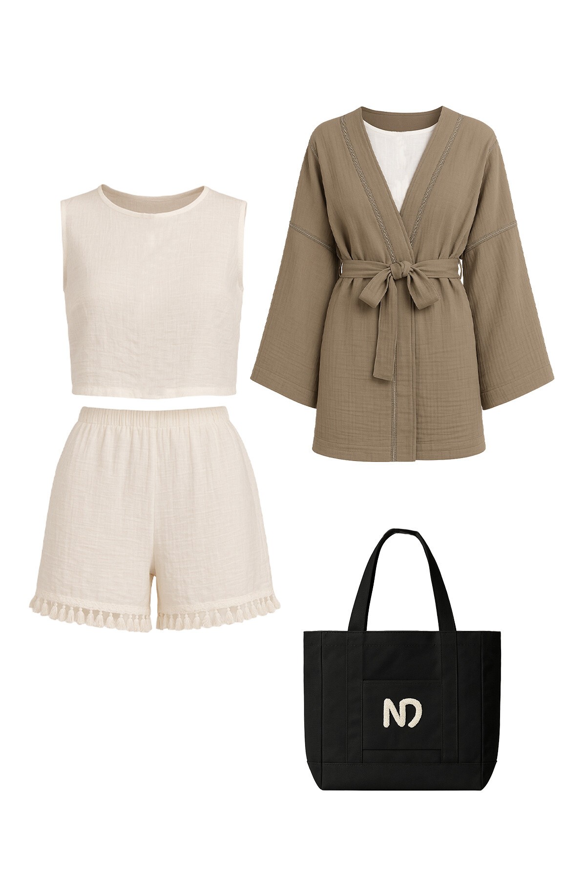 Mix Yelek Şort Çanta Ve Gözlük - Golden Hour V00029