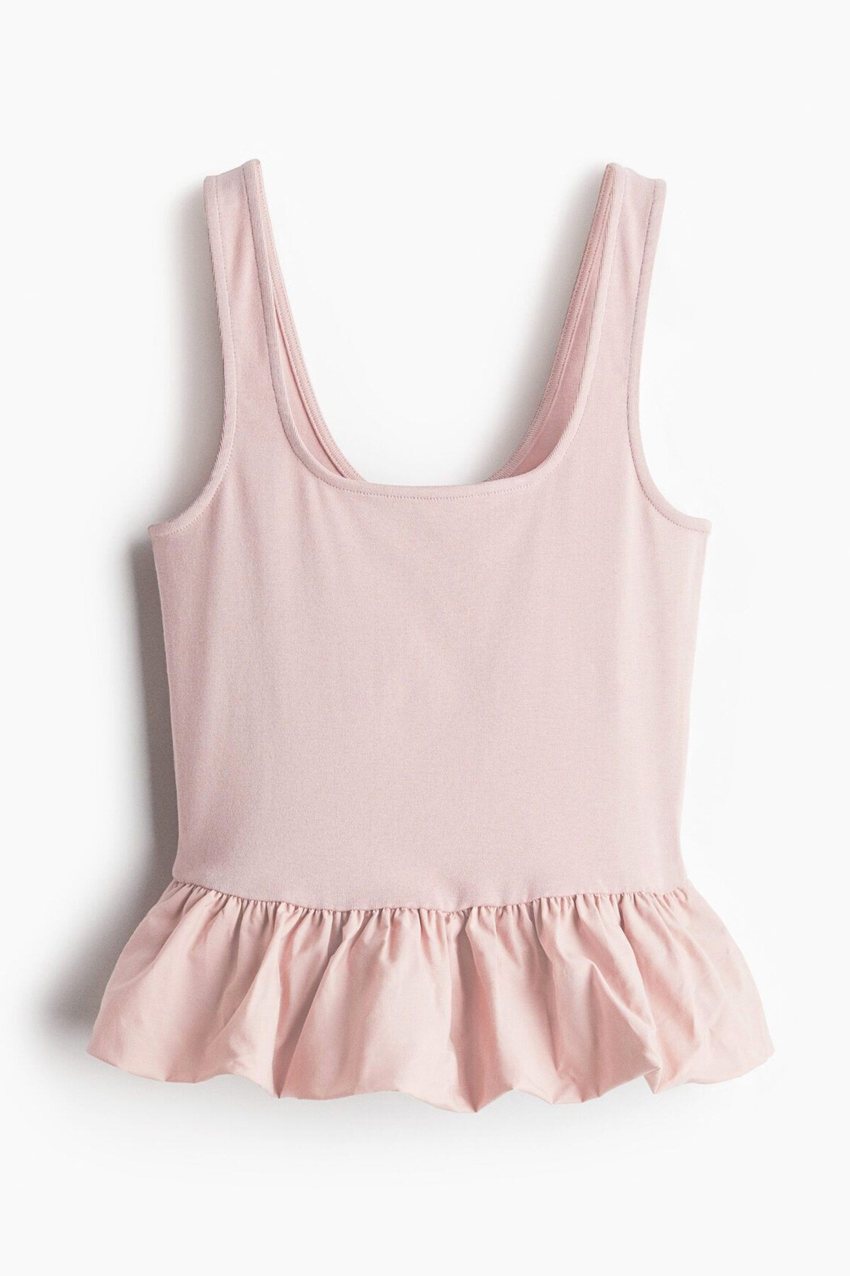 Pembe Askılı Eteği Pileli Fitilli Bluz