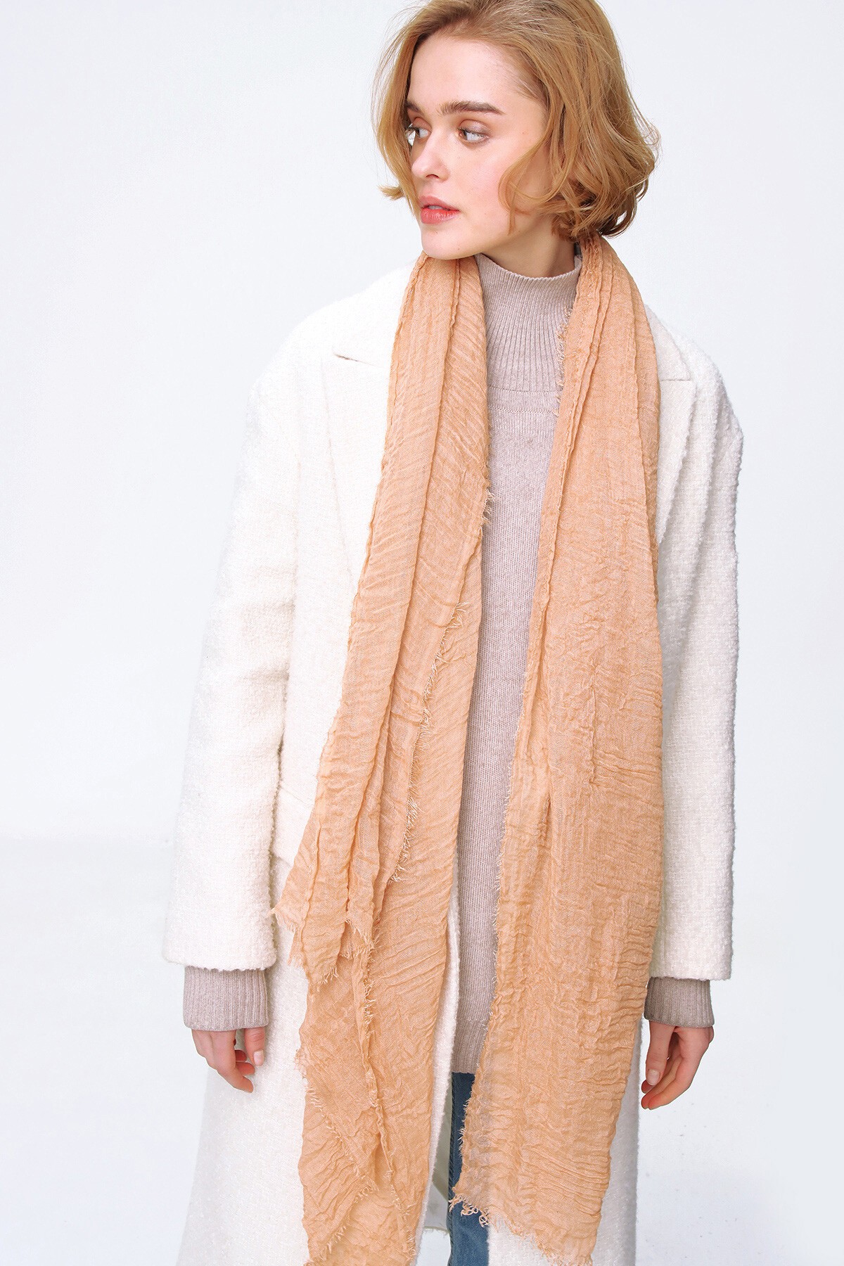 Pudra Püsküllü Şal