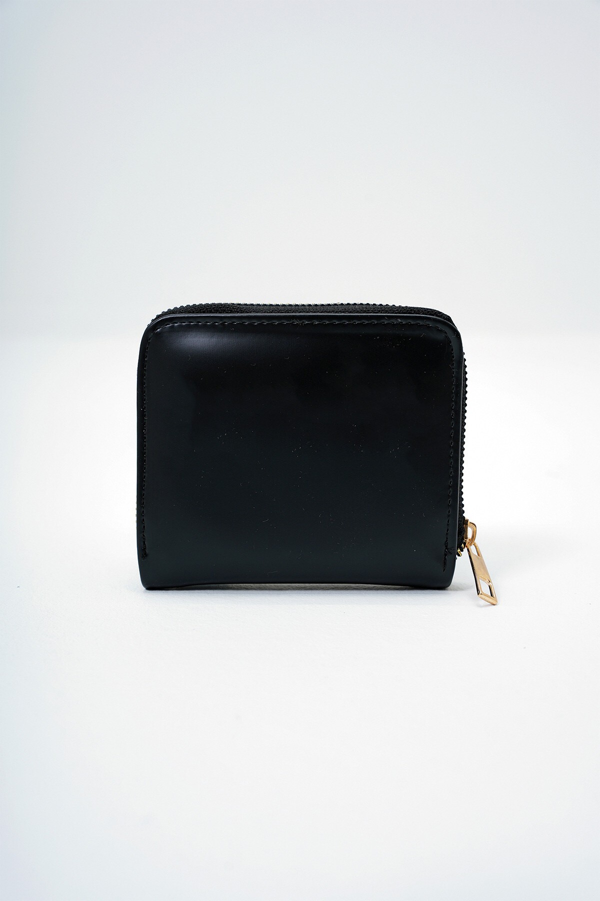 Siyah Suni Deri Fermuarlı Kart Bölmeli Şık Yumuşak Deri Cüzdan