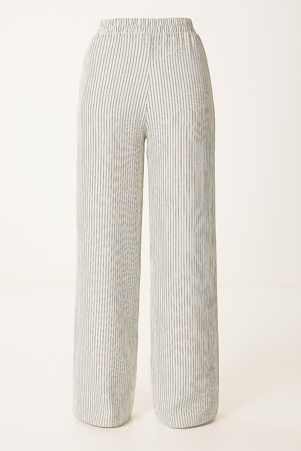 Taş Çift Cepli Çizgili Müslin Palazzo Pantolon