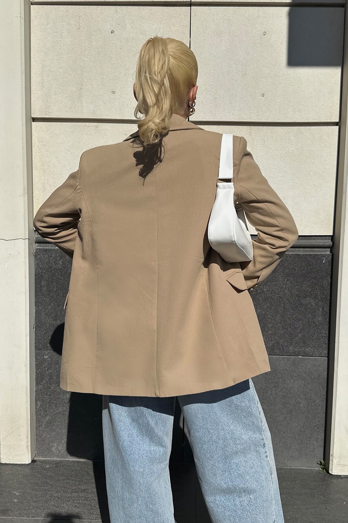 Vizon Astarlı Dgold Düğmeli Blazer Ceket