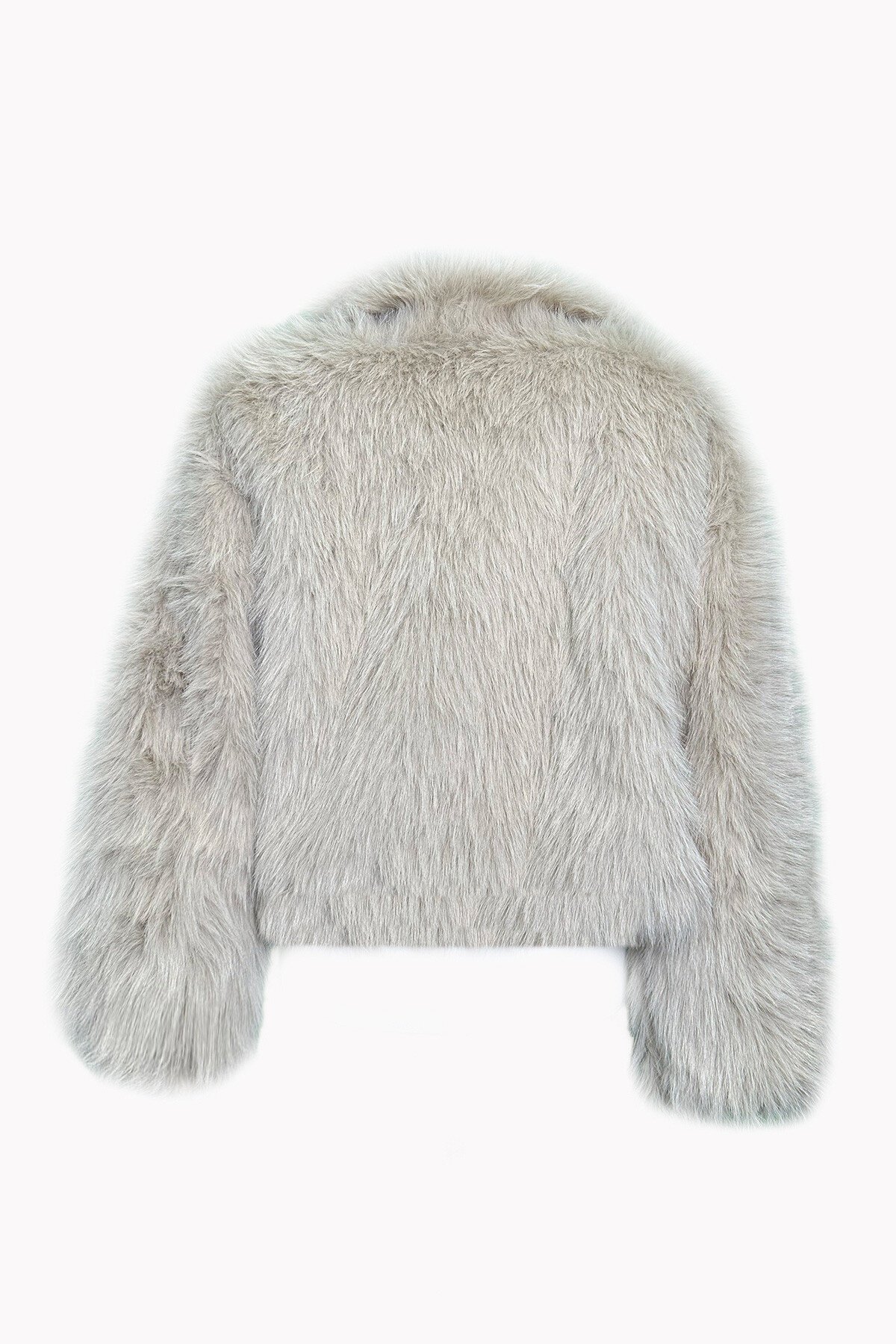 Bej Şal Yaka İçi Astarlı Çıtçıt Kapamalı Kürk Ceket