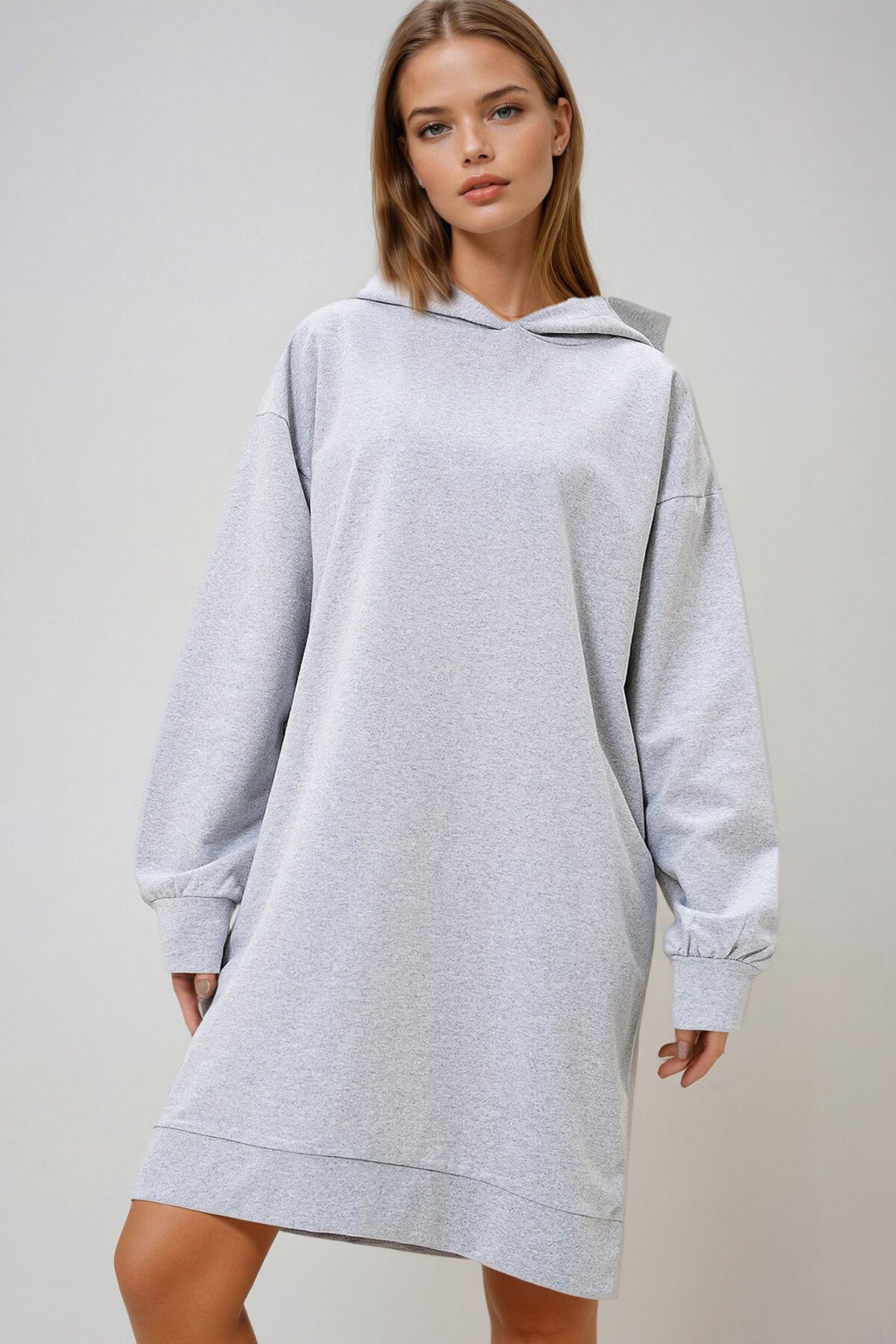 Grimelanj Kapüşonlu Sweatshirt Elbise