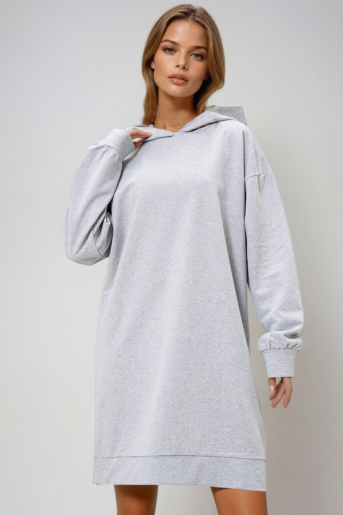 Grimelanj Kapüşonlu Sweatshirt Elbise