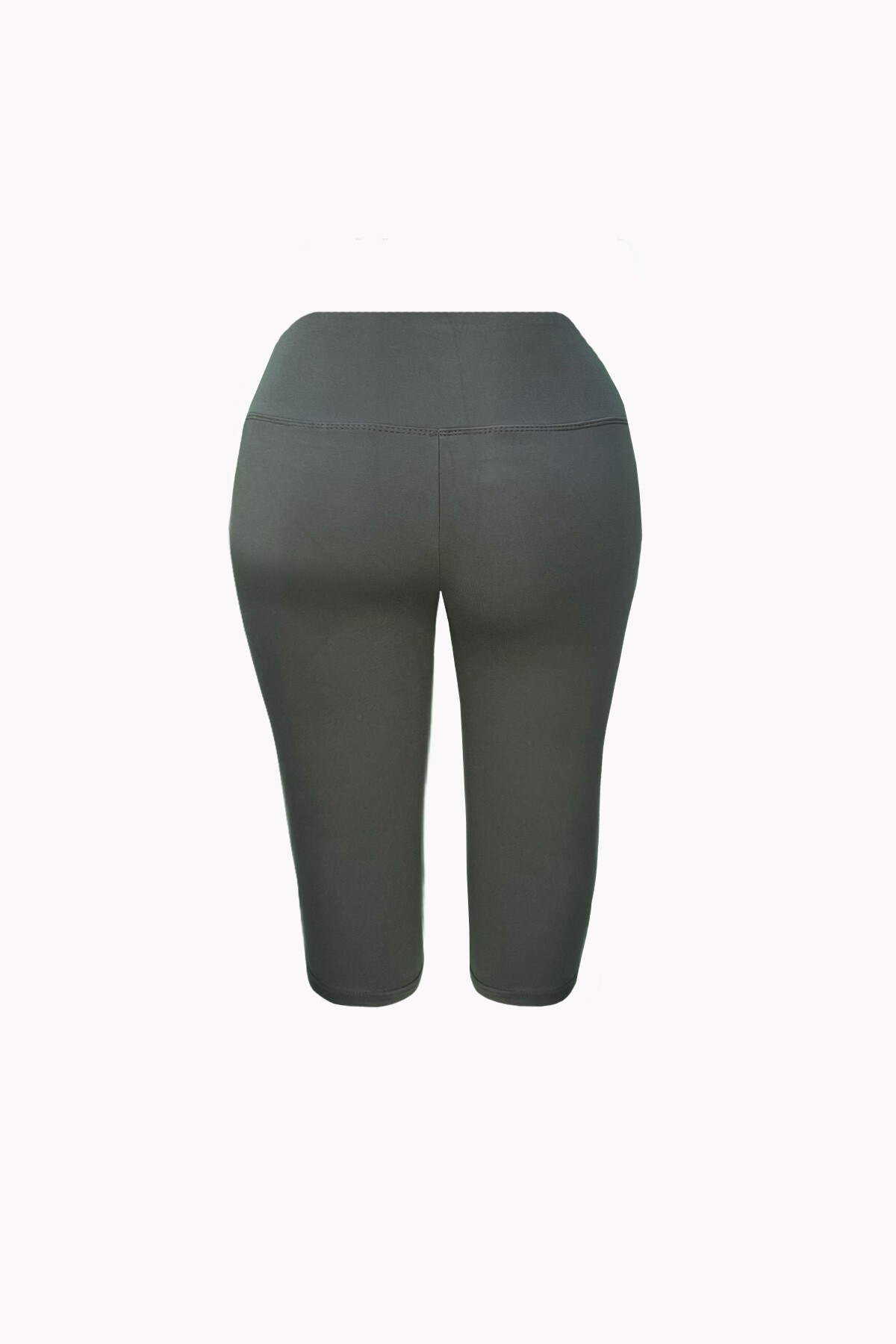 Haki Yüksek Bel Toparlayıcı Etkili Şort Tayt