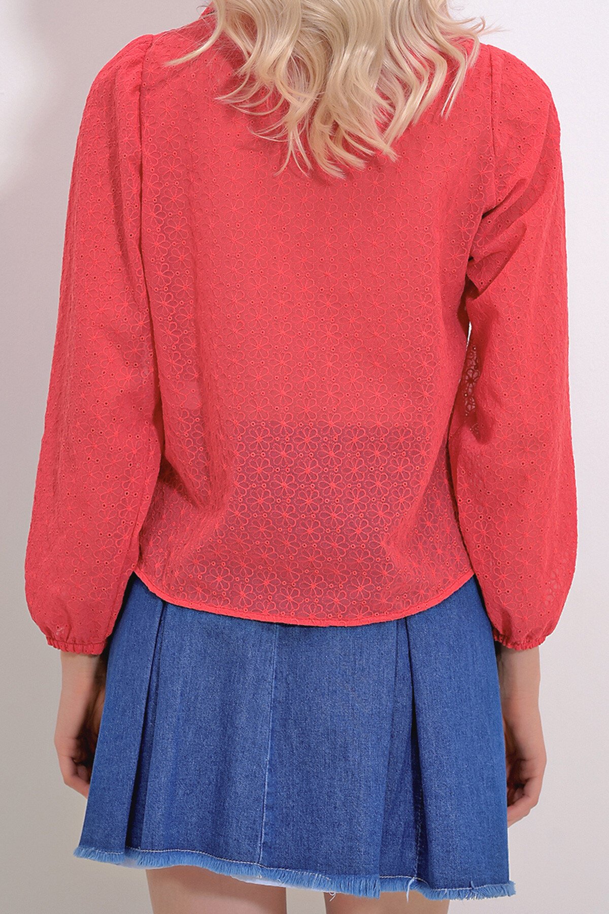 Kırmızı Prenses Kol Dokuma Gömlek