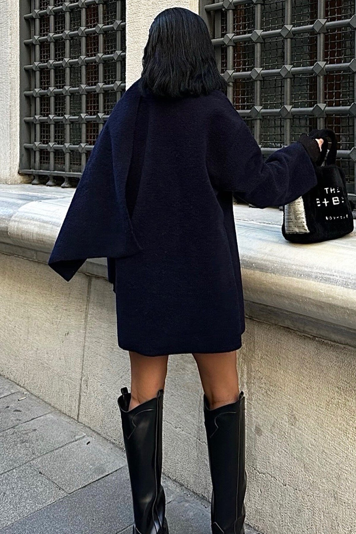 Lacivert Yün Karışımlı Ceket